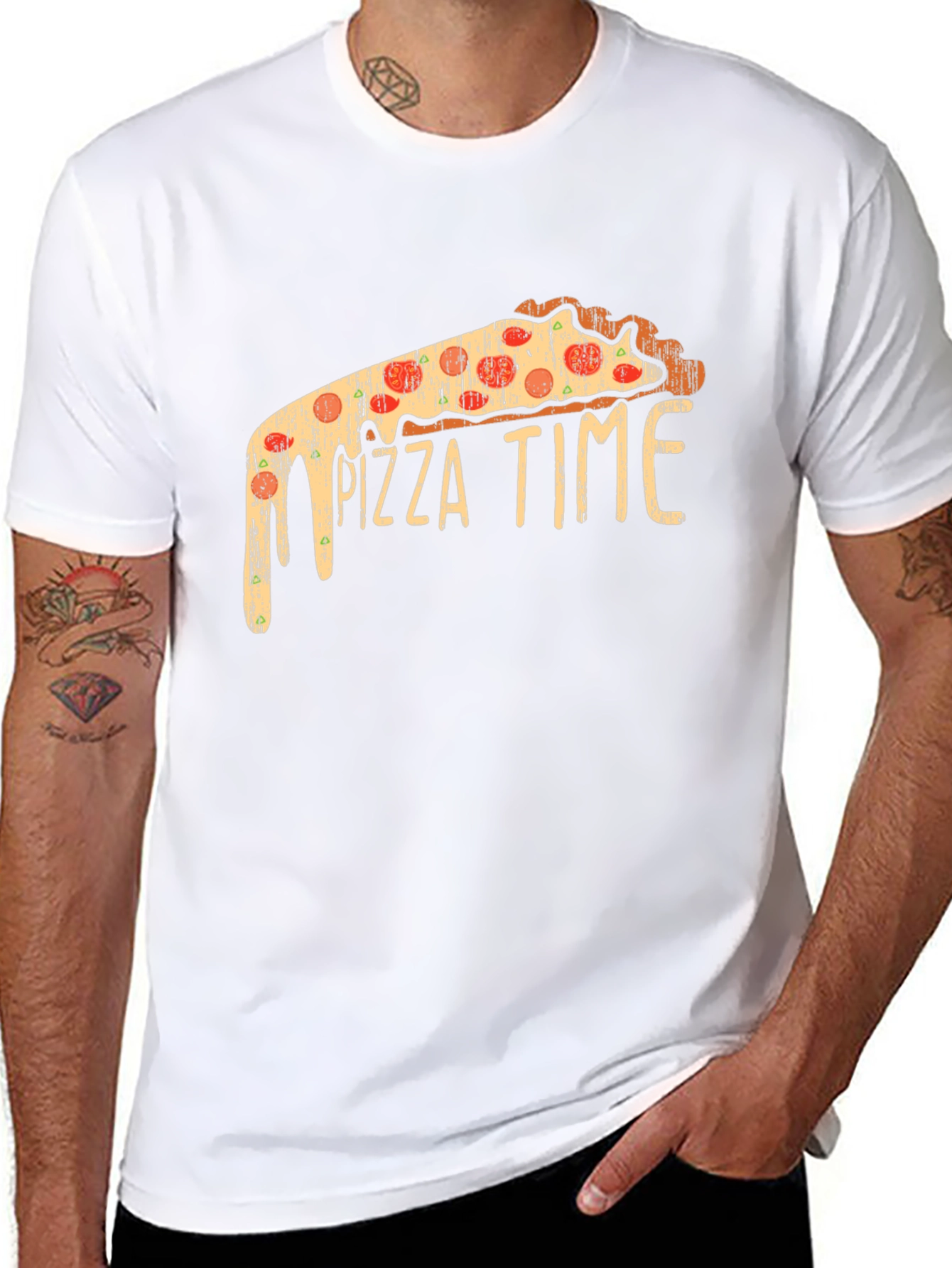 Pizza Time Graphic Tee - Unisex Black T-Shirt