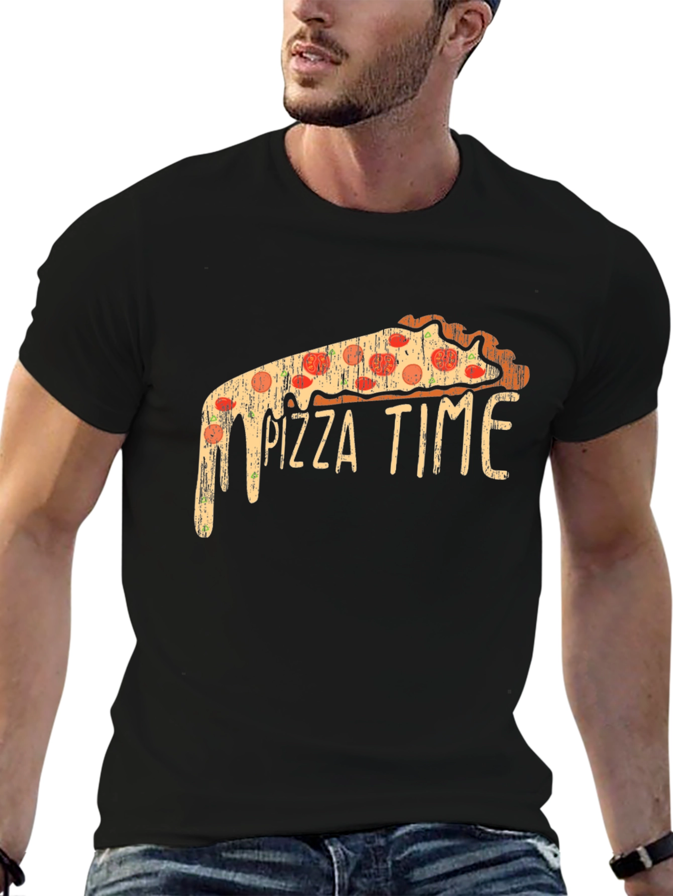 Pizza Time Graphic Tee - Unisex Black T-Shirt