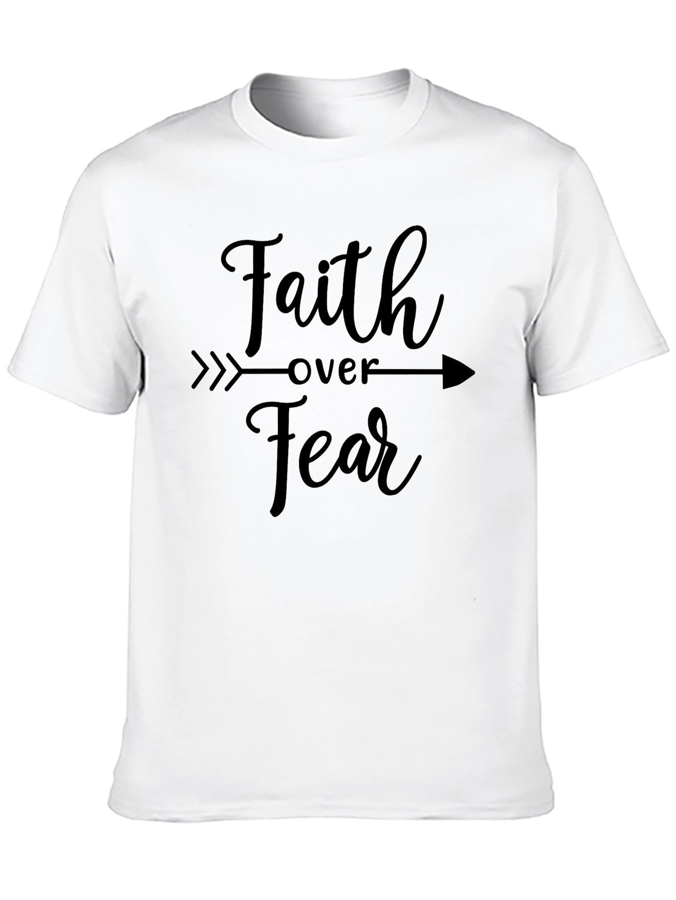 Faith Over Fear Graphic Tee - Trendy Black Shirt