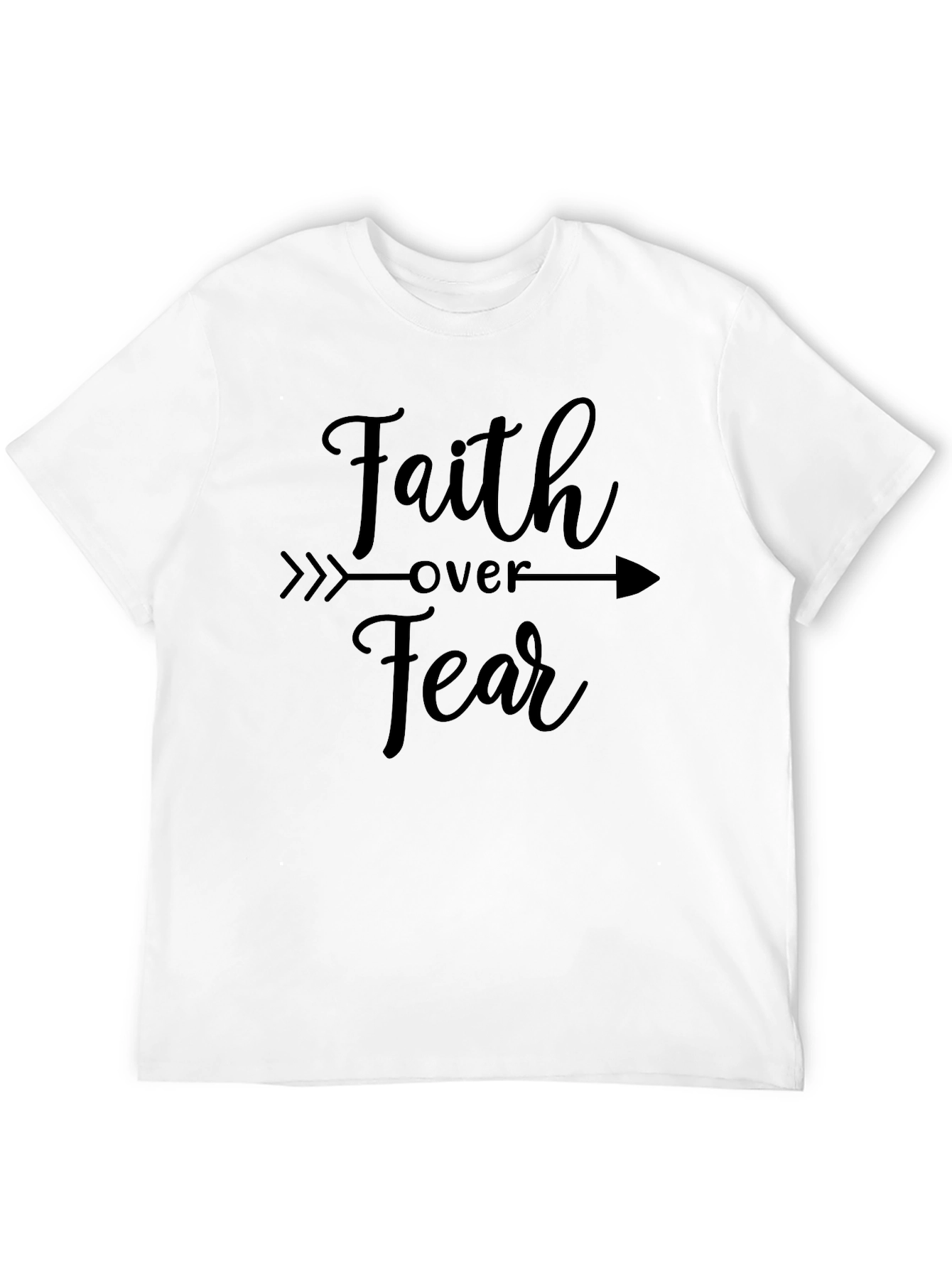 Faith Over Fear Graphic Tee - Trendy Black Shirt