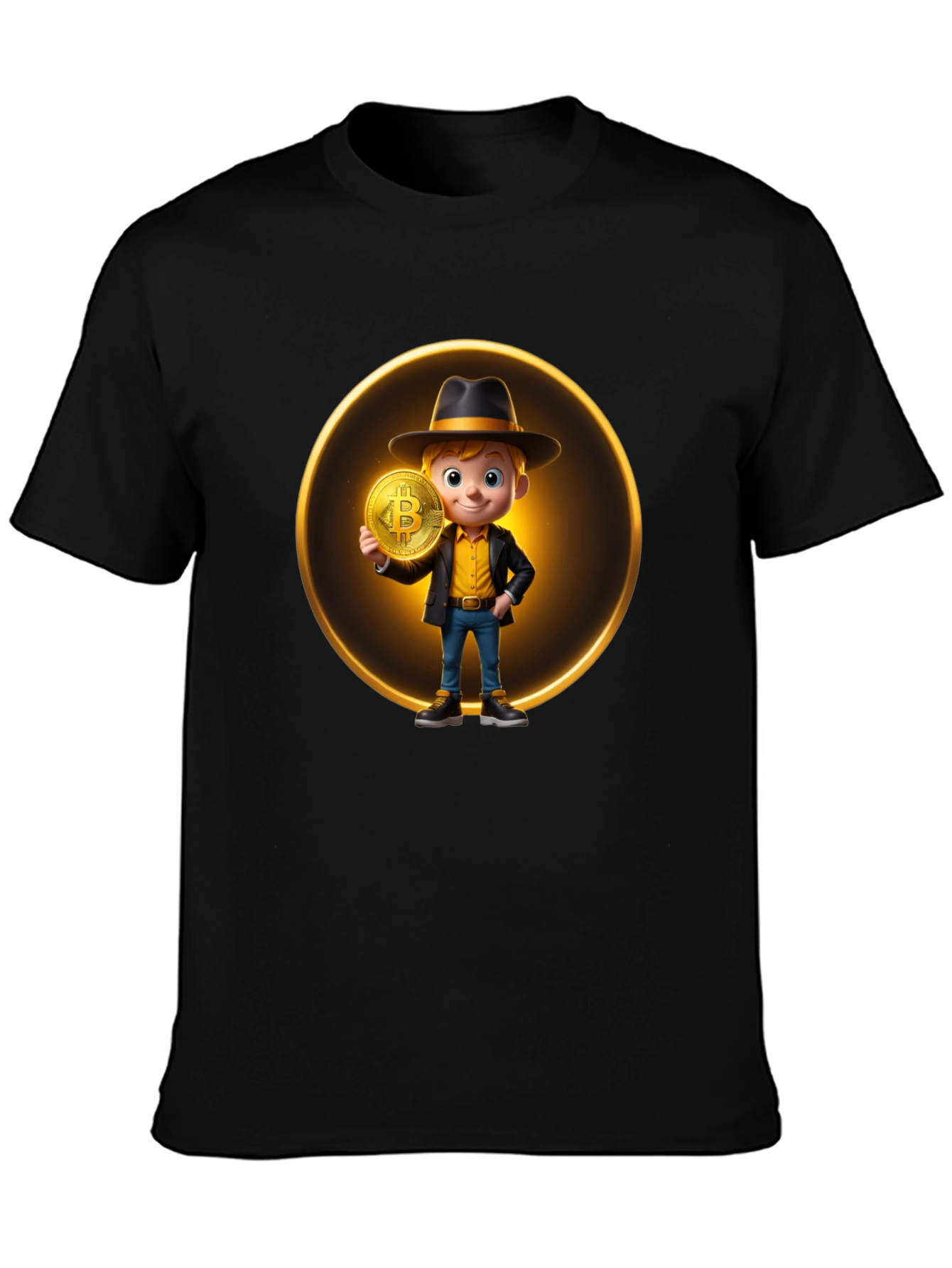 Bitcoin Boy Graphic Black T-Shirt