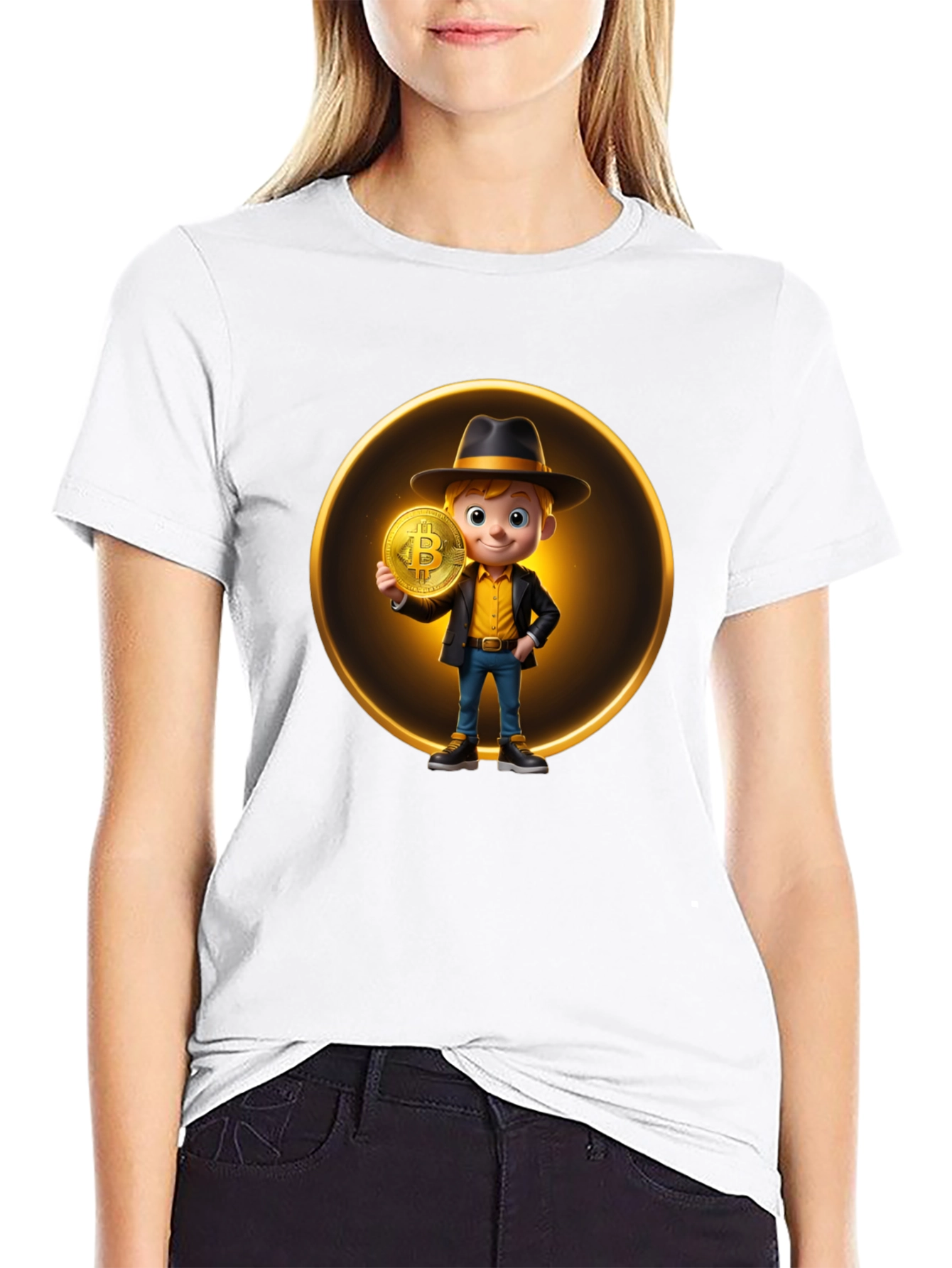 Bitcoin Boy Graphic Black T-Shirt
