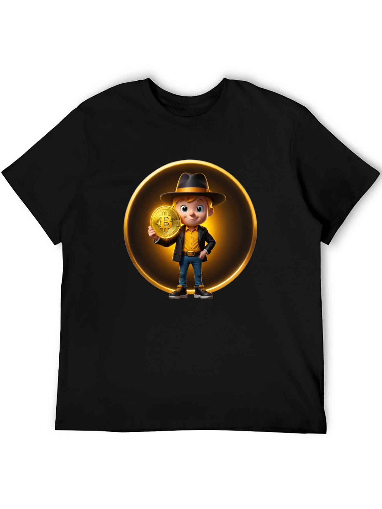 Bitcoin Boy Graphic Black T-Shirt