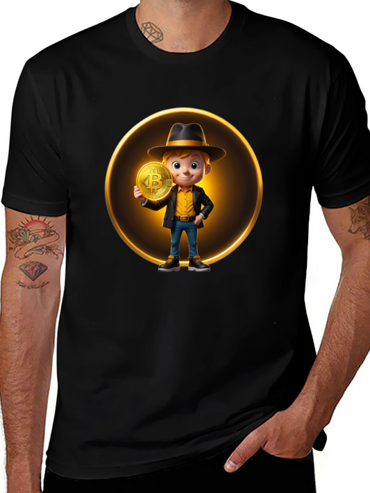 Bitcoin Boy Graphic Black T-Shirt