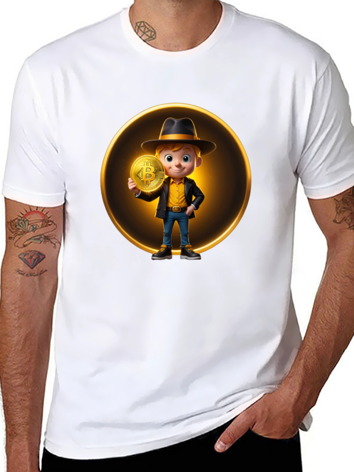 Bitcoin Boy Graphic Black T-Shirt