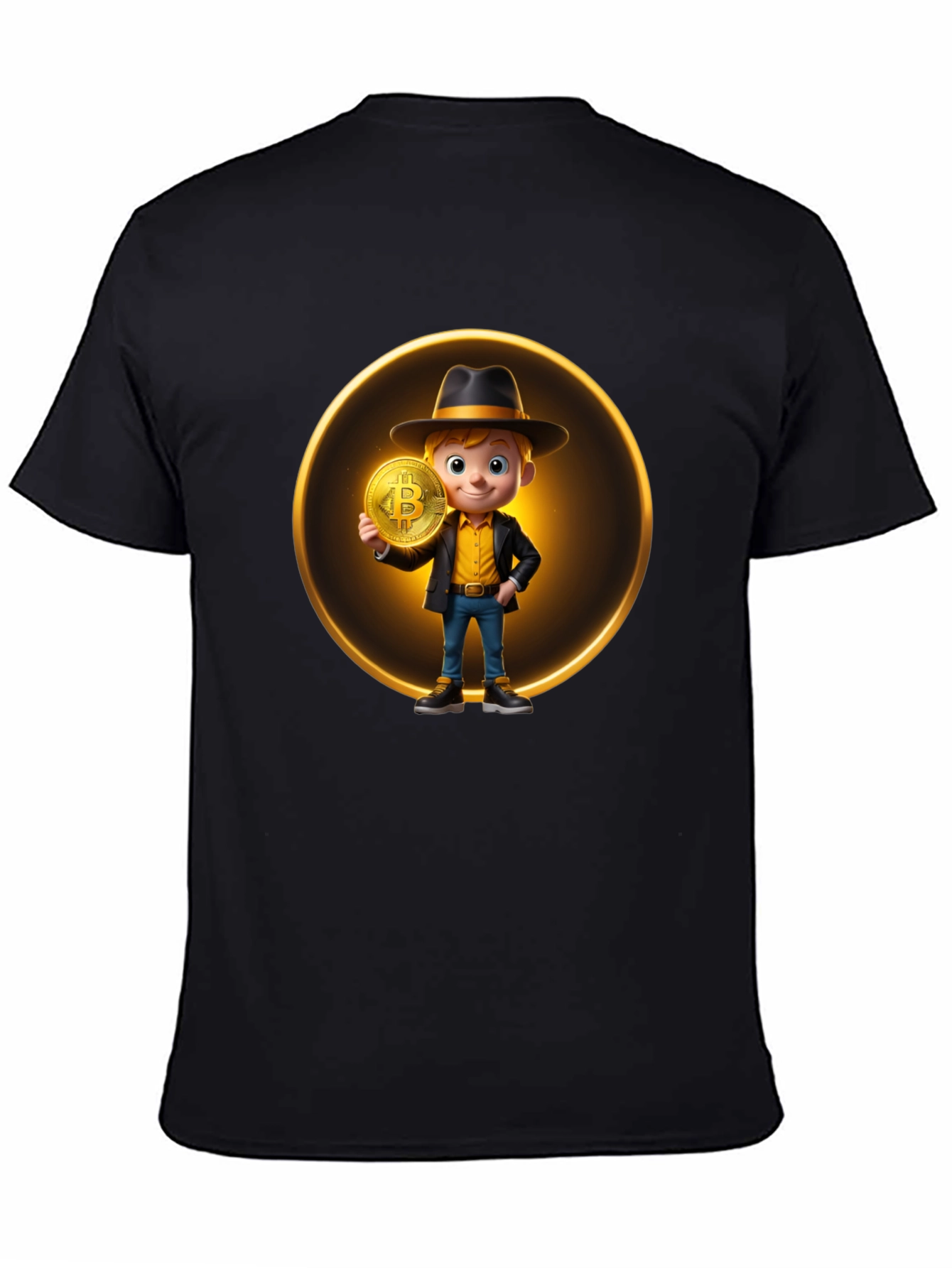 Bitcoin Boy Graphic Black T-Shirt