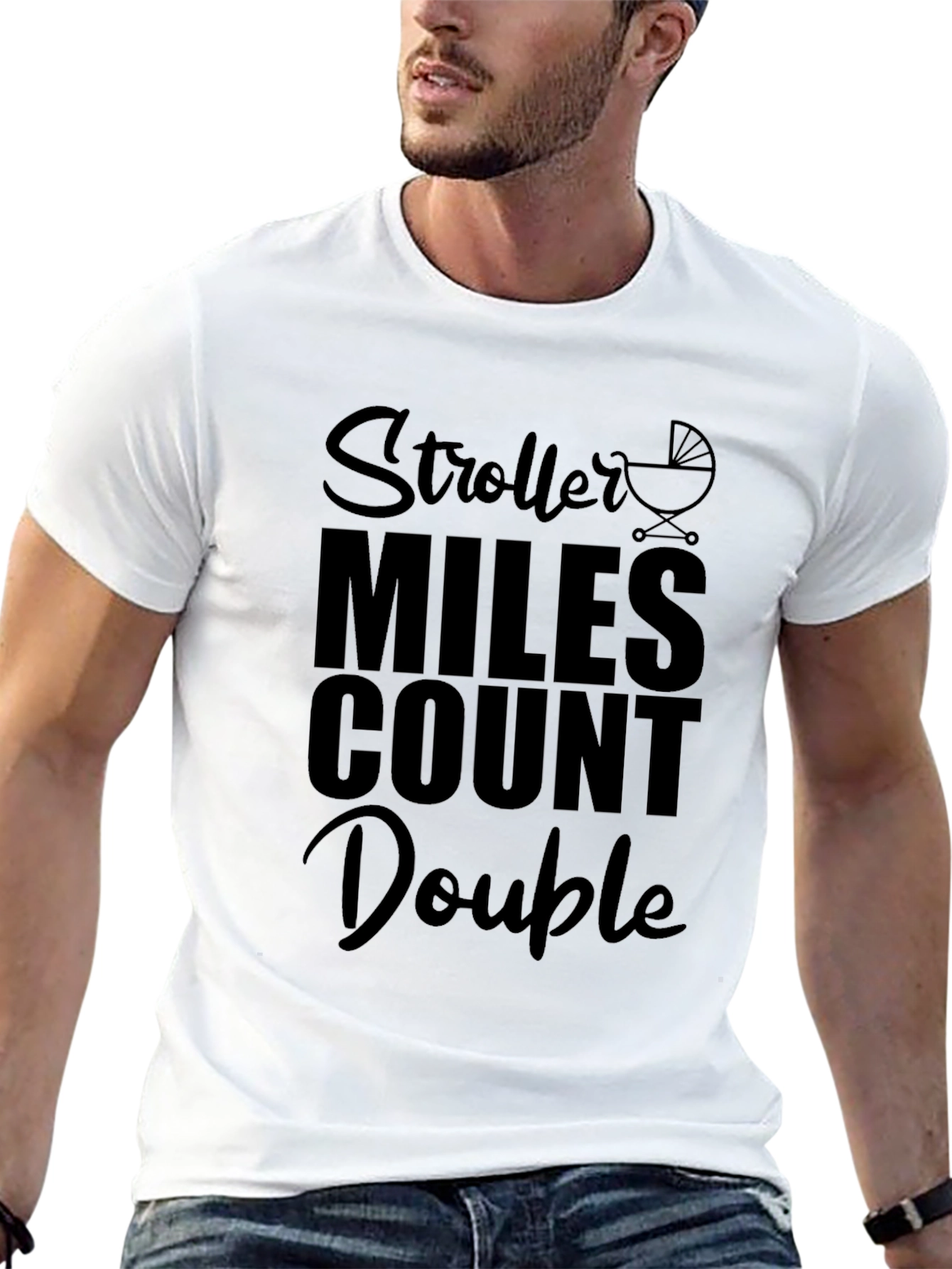 Stroller Miles Count Double T-Shirt