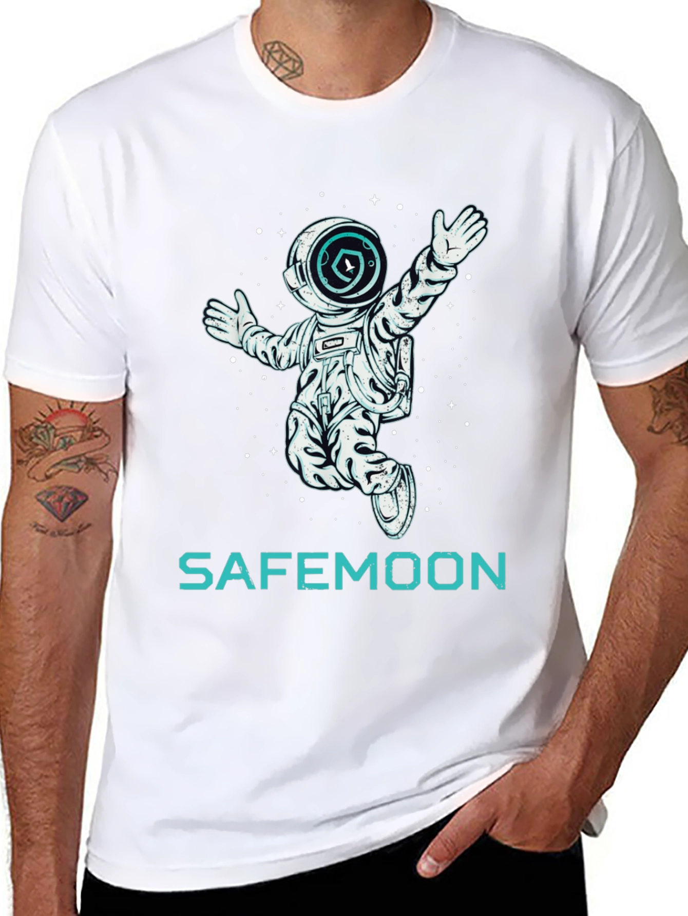 Safemoon Astronaut Graphic T-Shirt - Crypto Fan Apparel