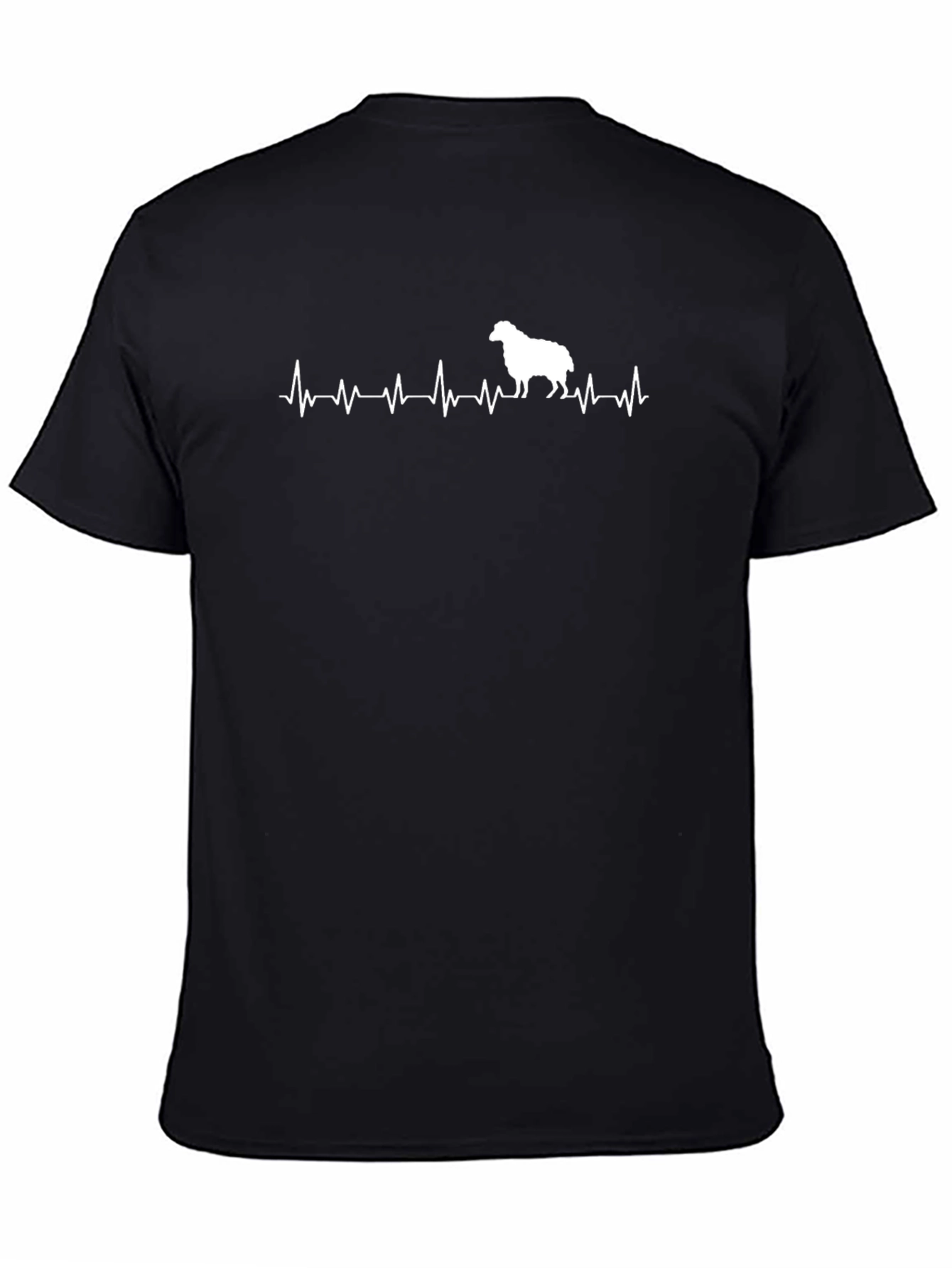 Sheep Heartbeat T-Shirt - Black Cotton Tee
