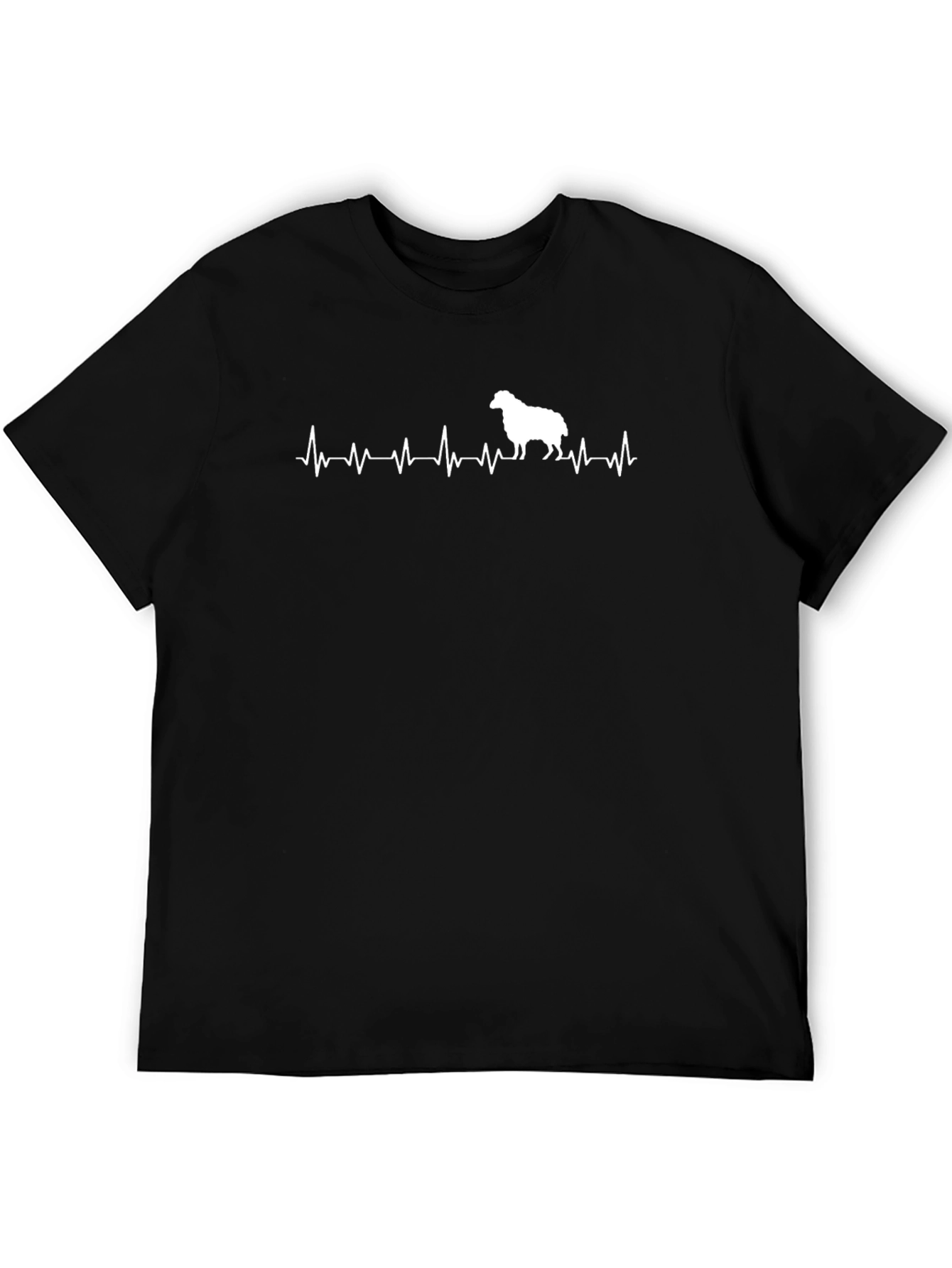Sheep Heartbeat T-Shirt - Black Cotton Tee