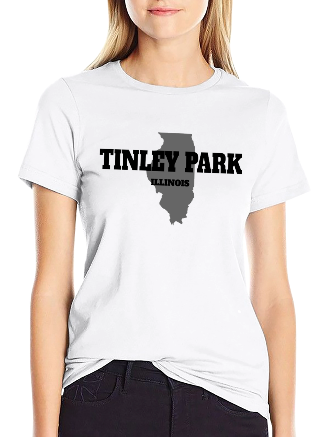 Tinley Park Illinois State Map T-Shirt
