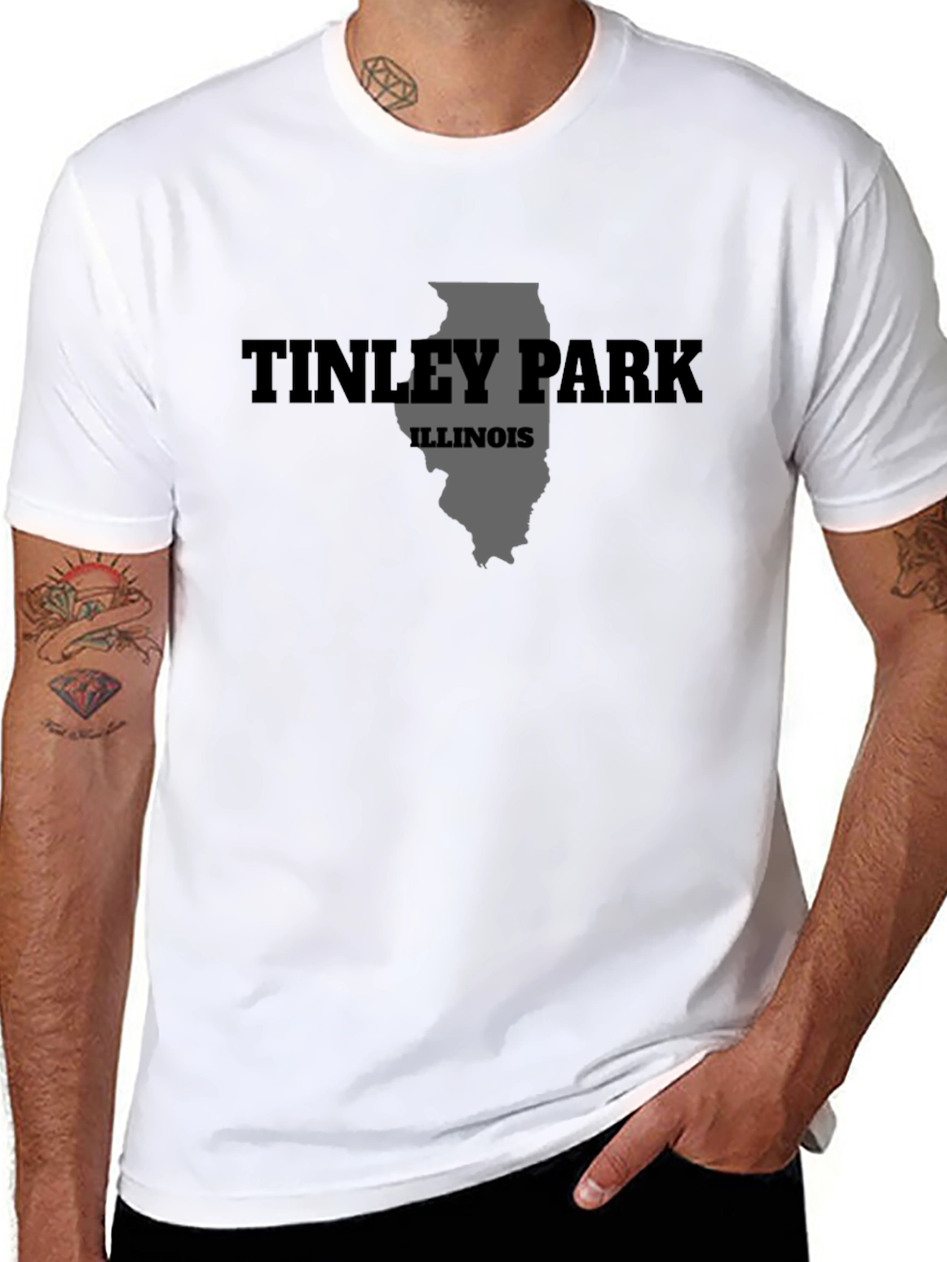 Tinley Park Illinois State Map T-Shirt