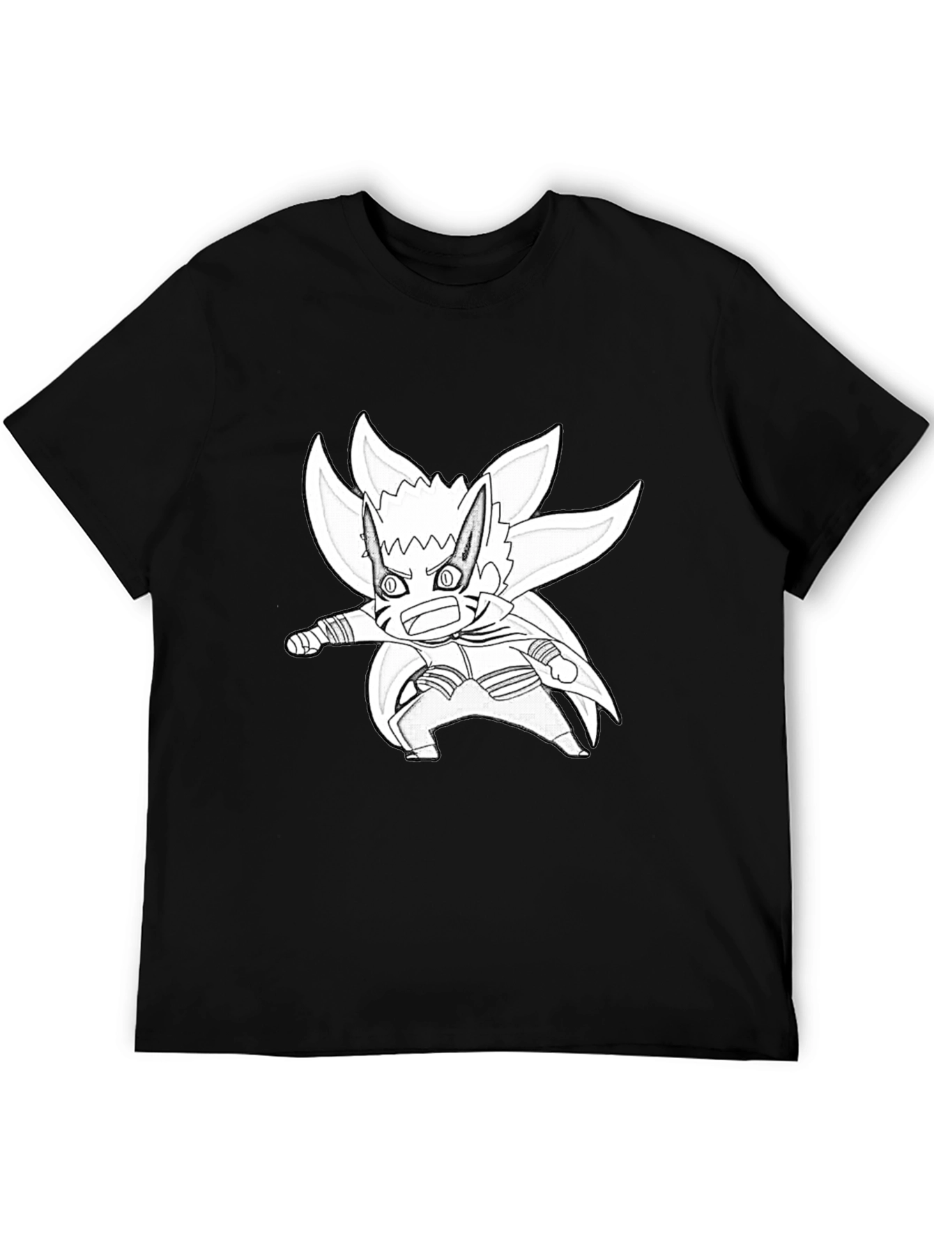 Naruto Nine Tails Mode Anime T-Shirt - Black