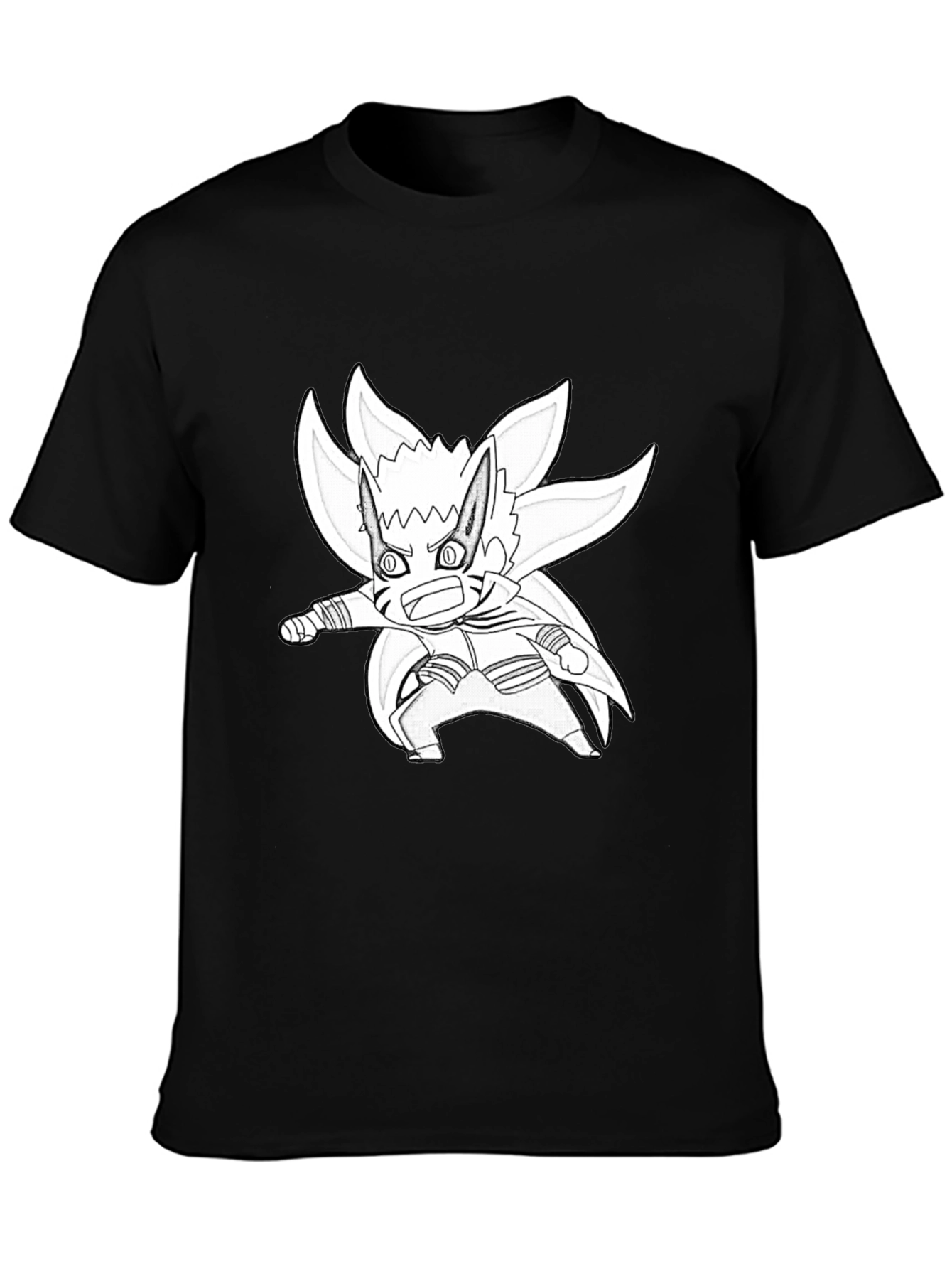 Naruto Nine Tails Mode Anime T-Shirt - Black
