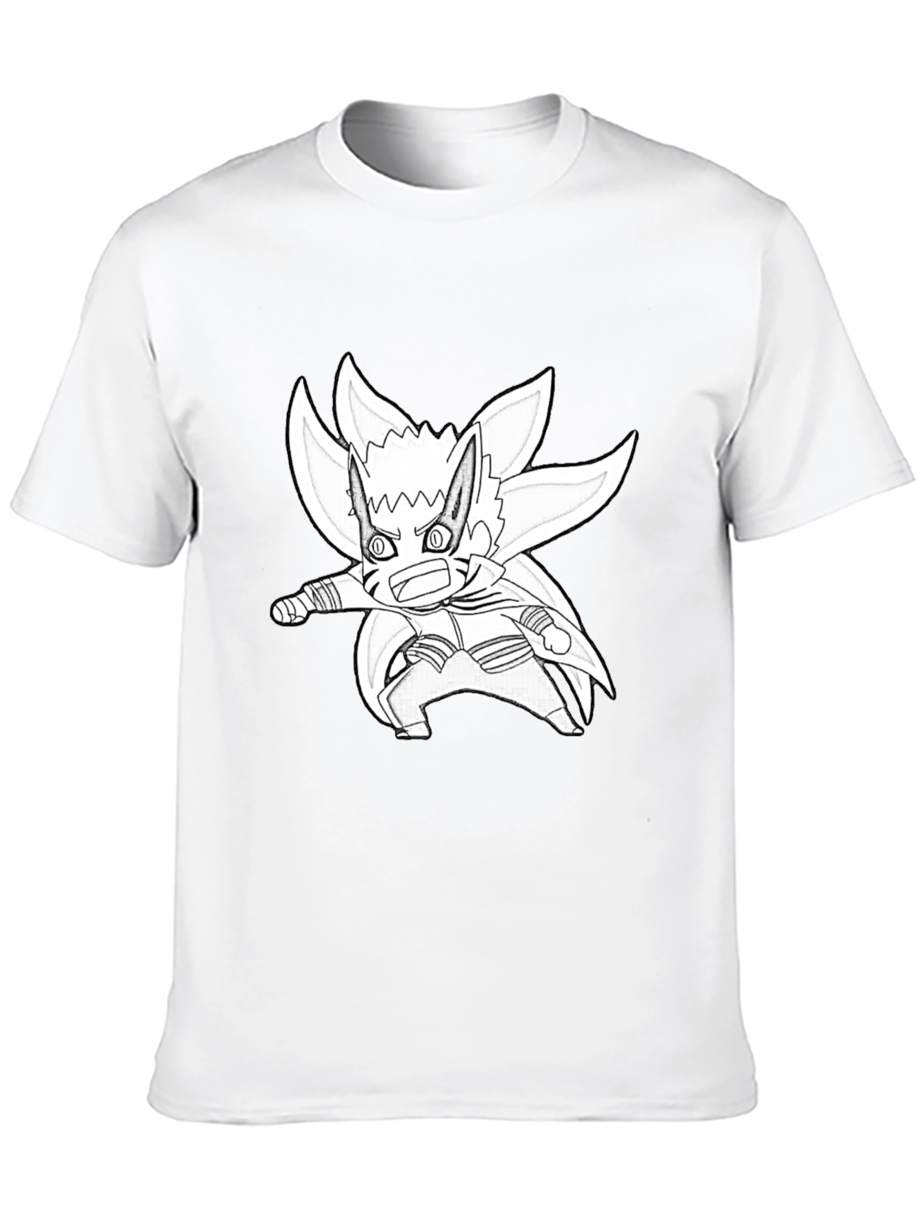 Naruto Nine Tails Mode Anime T-Shirt - Black