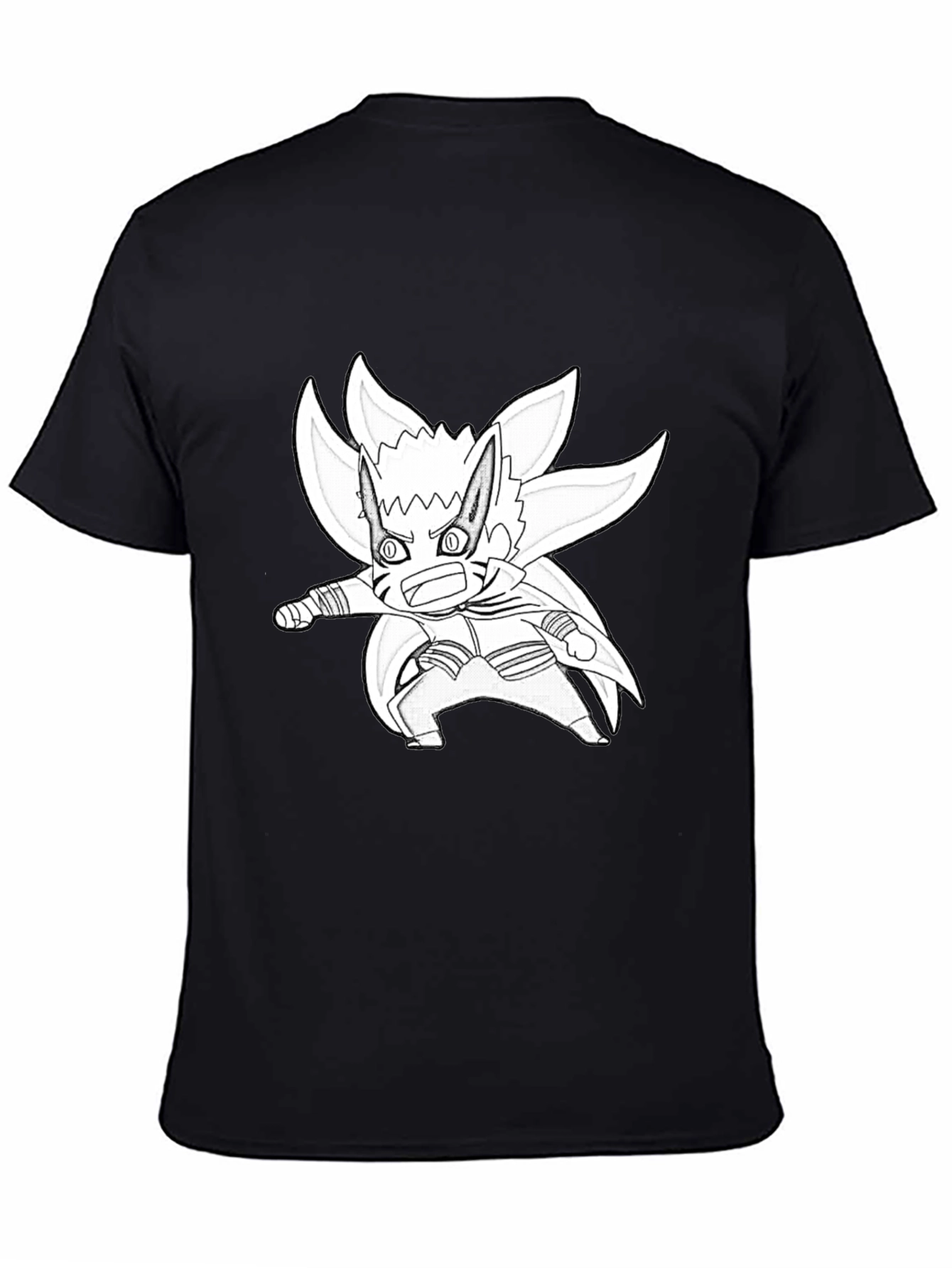 Naruto Nine Tails Mode Anime T-Shirt - Black