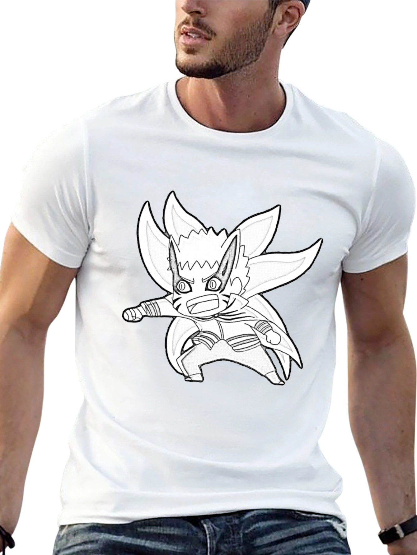Naruto Nine Tails Mode Anime T-Shirt - Black
