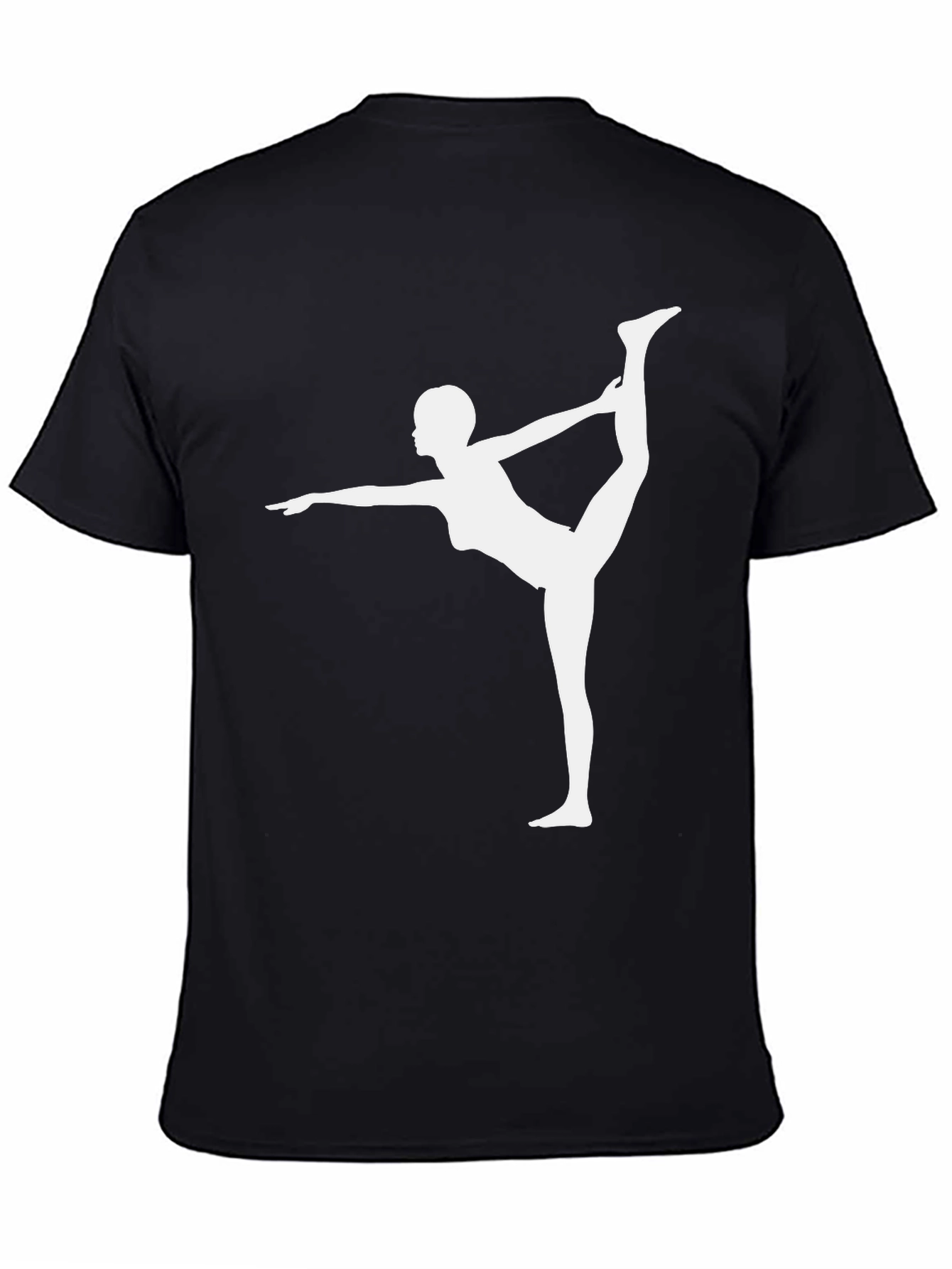 Yoga Pose Graphic Tee - Black Cotton Blend