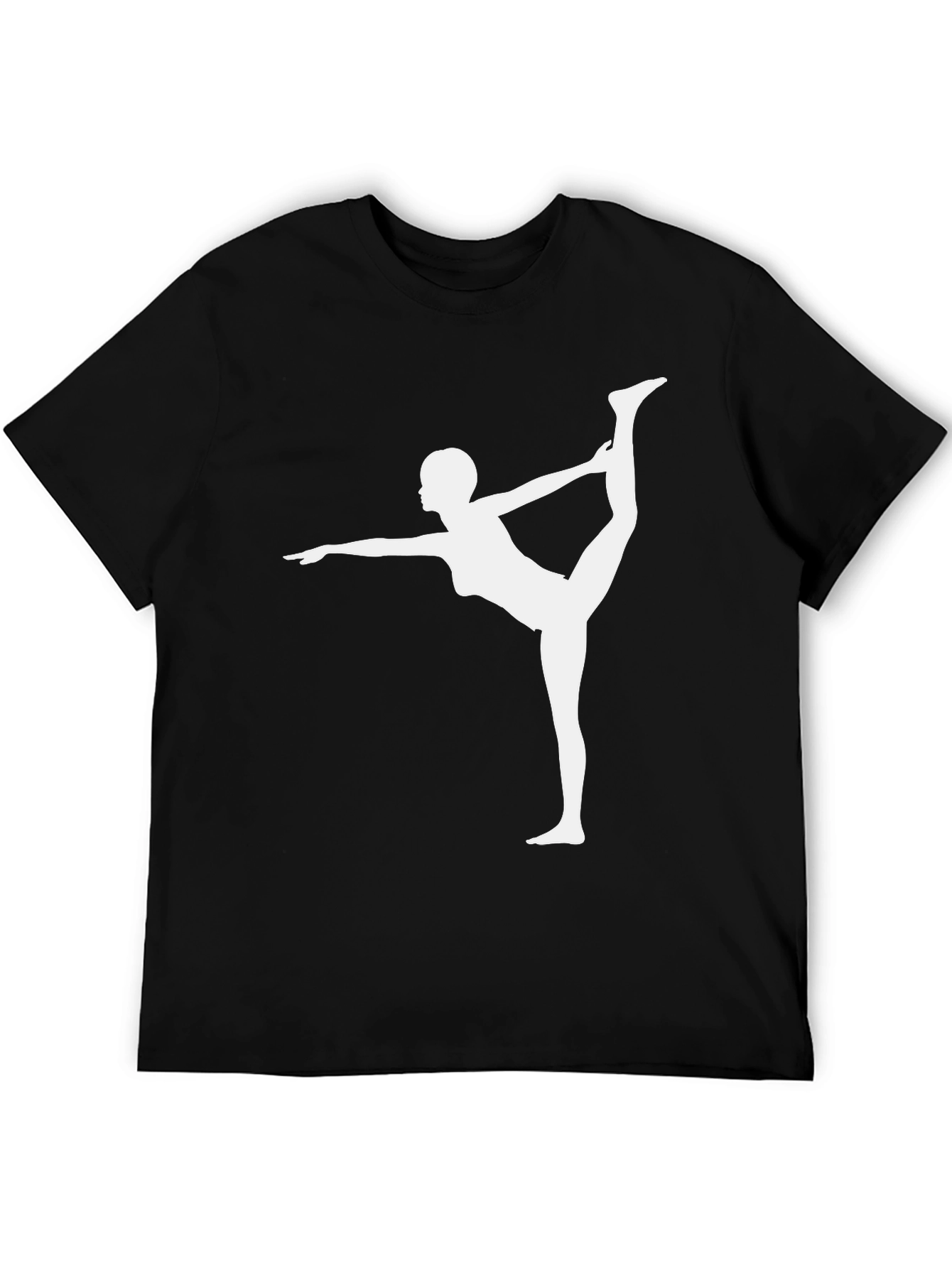 Yoga Pose Graphic Tee - Black Cotton Blend