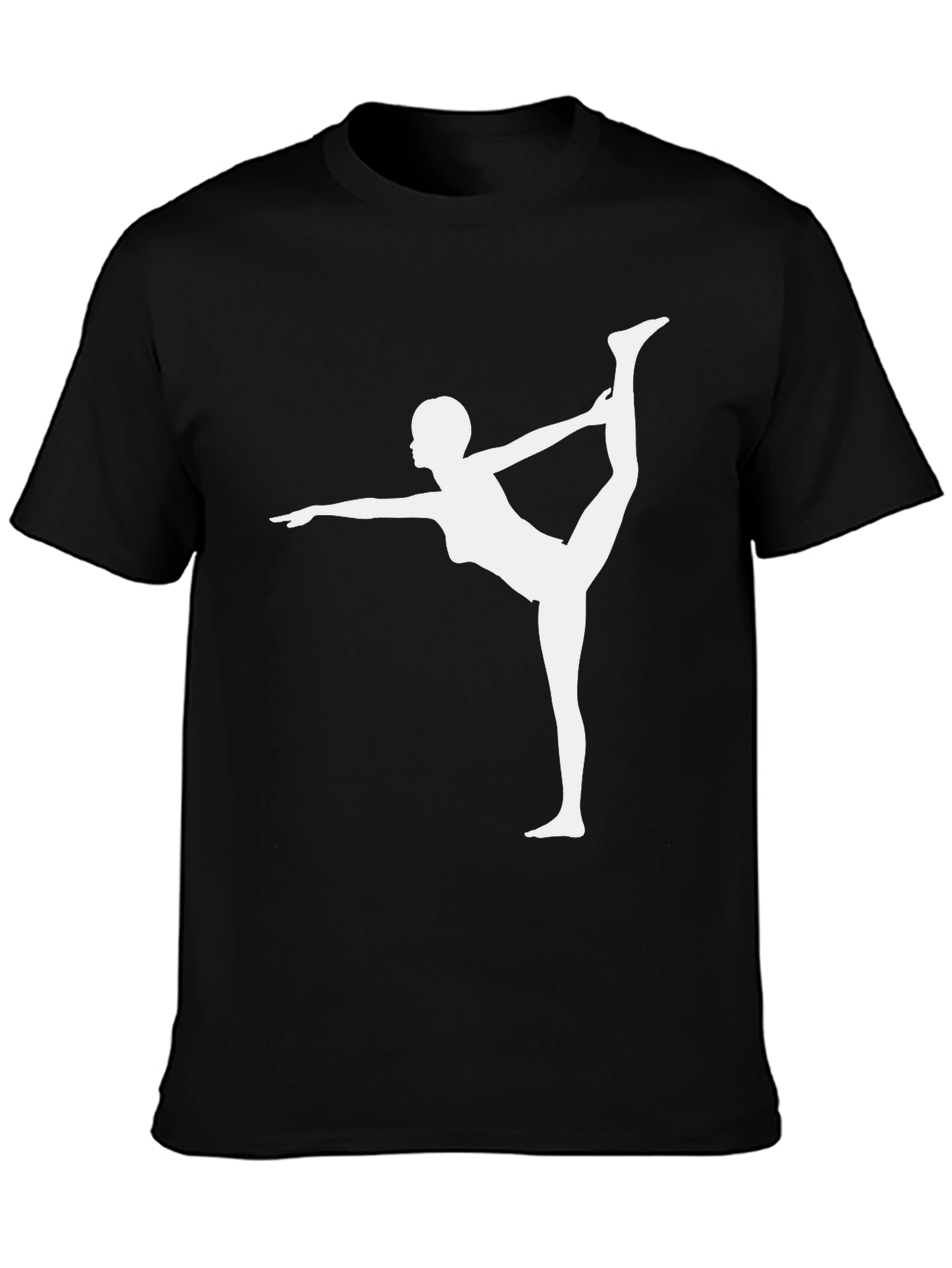 Yoga Pose Graphic Tee - Black Cotton Blend