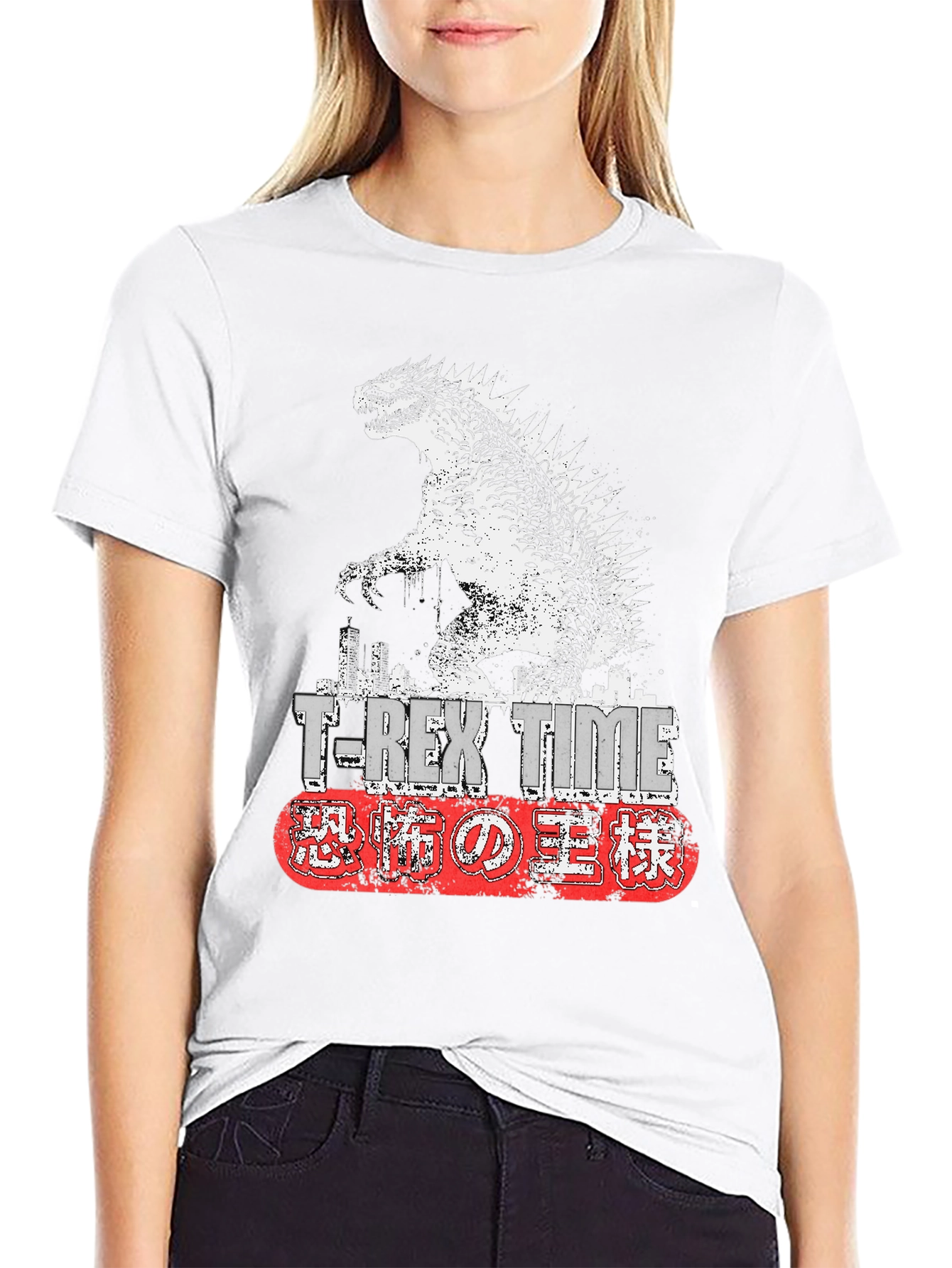 T-Rex Time Godzilla Graphic Black Tee