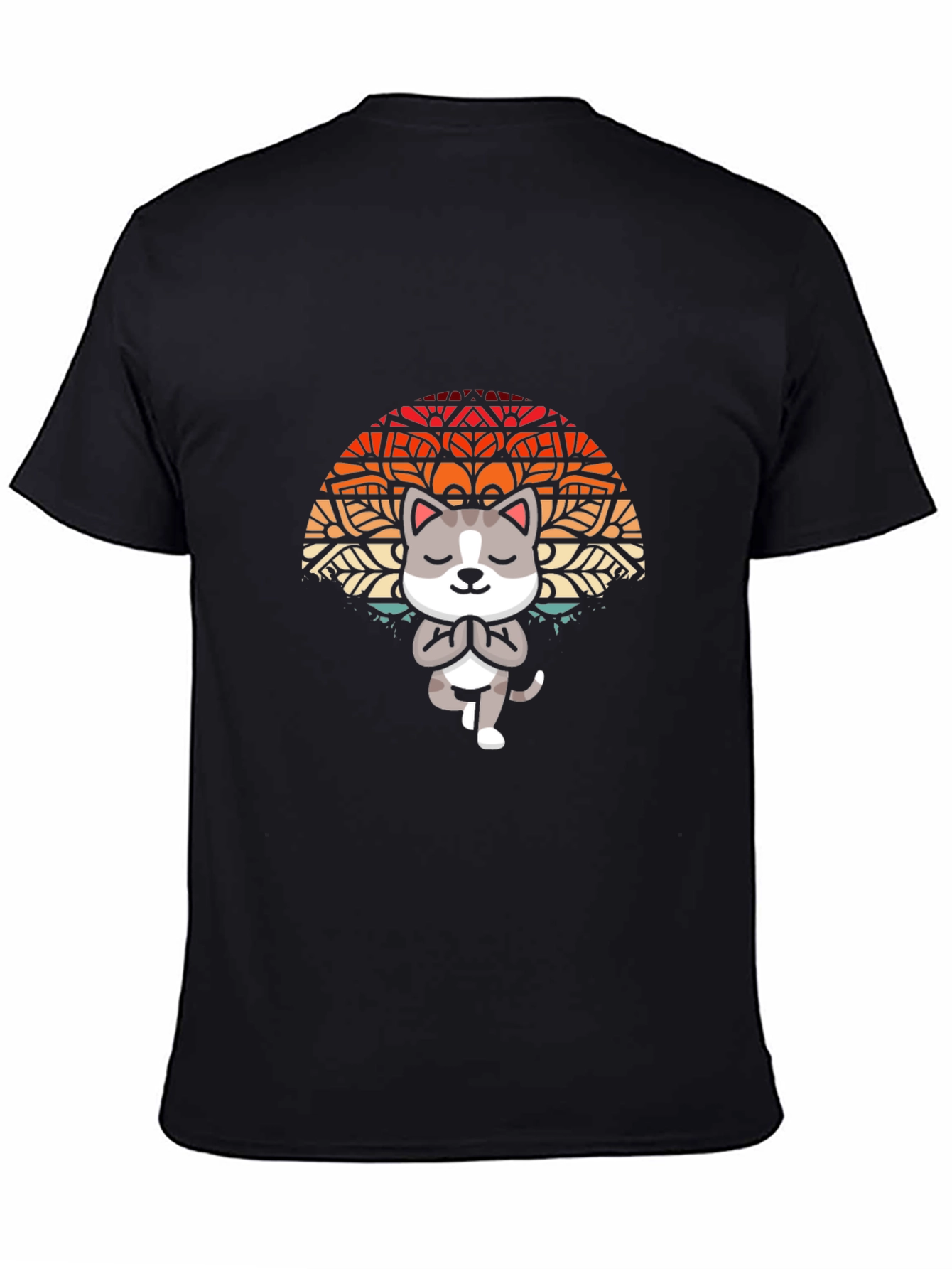 Yoga Cat Mandala Graphic Tee