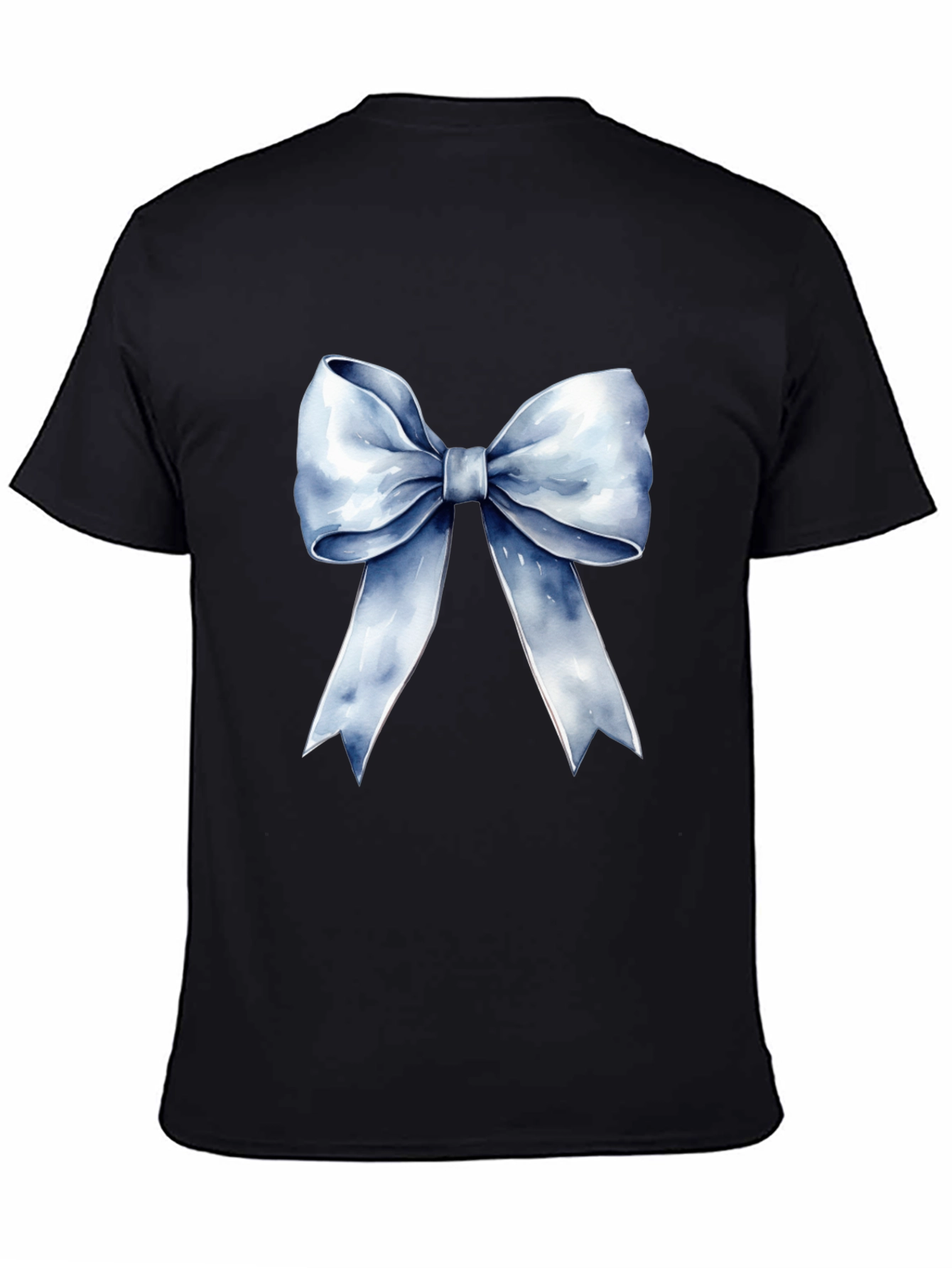 Bow Graphic Tee - Stylish Black Cotton T-Shirt