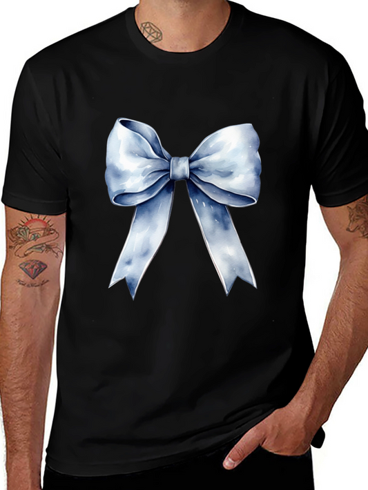 Bow Graphic Tee - Stylish Black Cotton T-Shirt