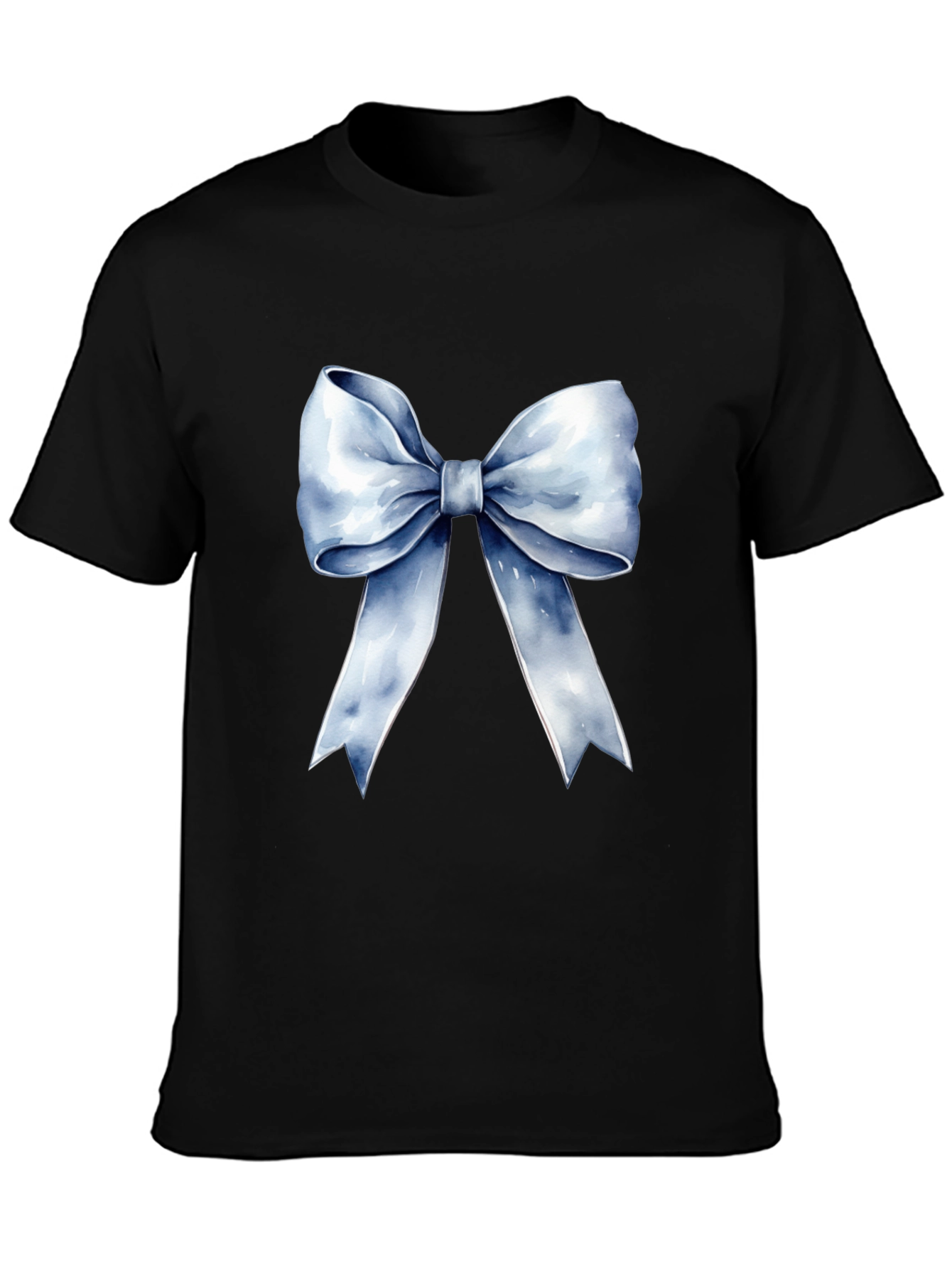 Bow Graphic Tee - Stylish Black Cotton T-Shirt