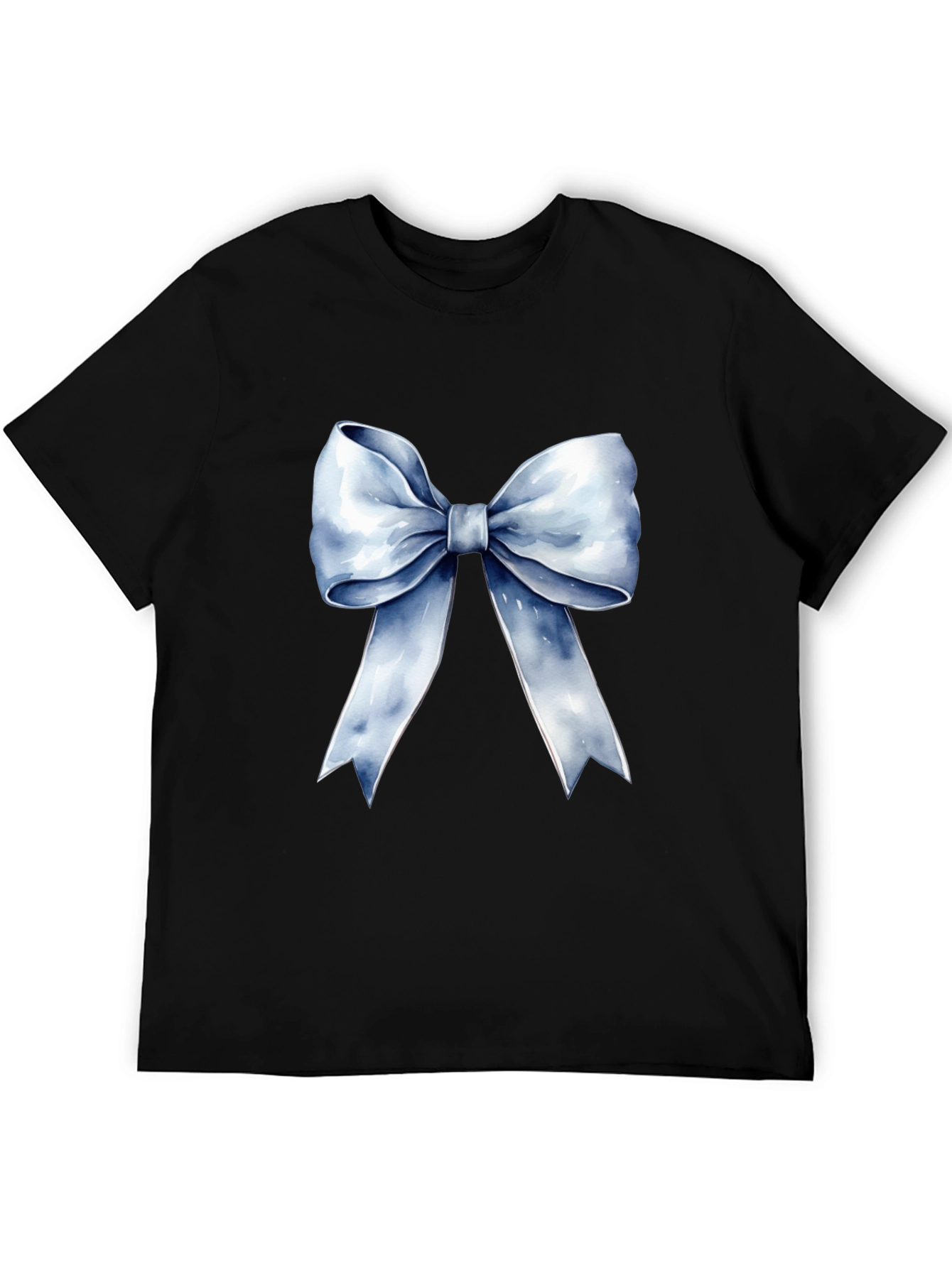 Bow Graphic Tee - Stylish Black Cotton T-Shirt