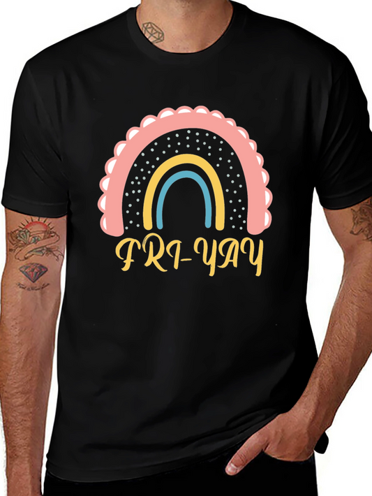 Fri-Yay Rainbow T-Shirt - Weekend Vibes!