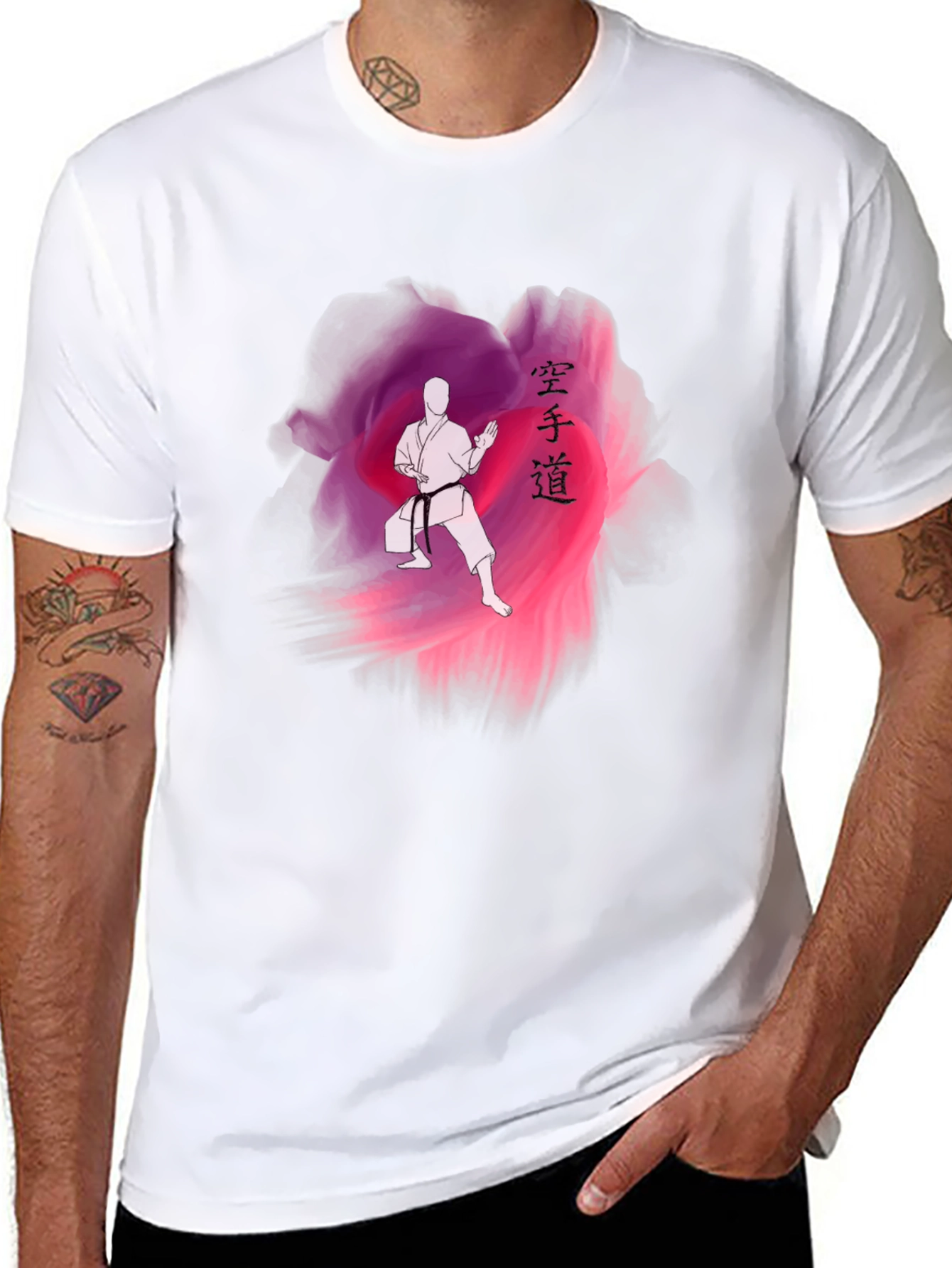 Karate Silhouette Graphic T-Shirt
