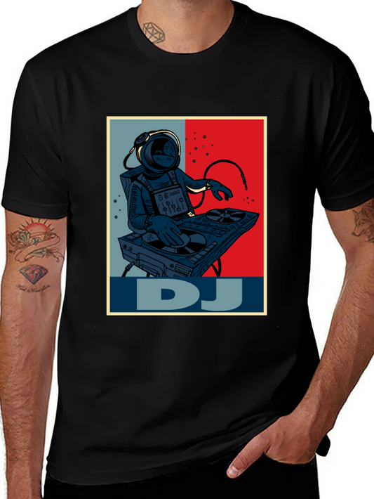 Astronaut DJ Graphic T-Shirt - Space Music Lover Tee