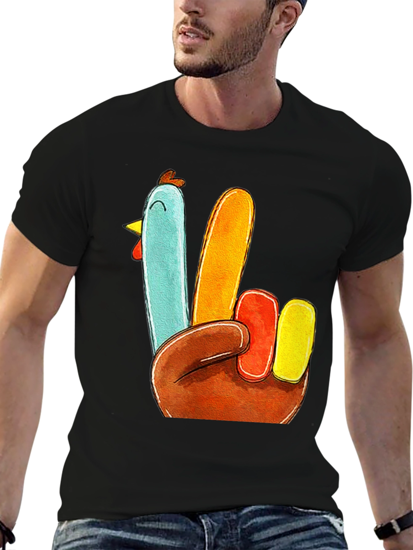 Turkey Peace Sign Thanksgiving T-Shirt