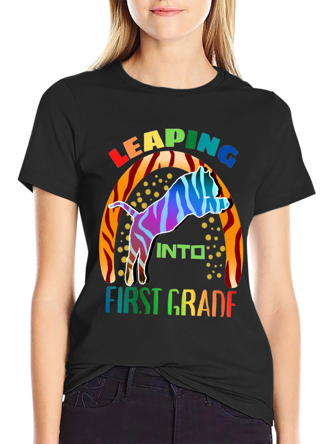 Leaping into First Grade Kids T-Shirt