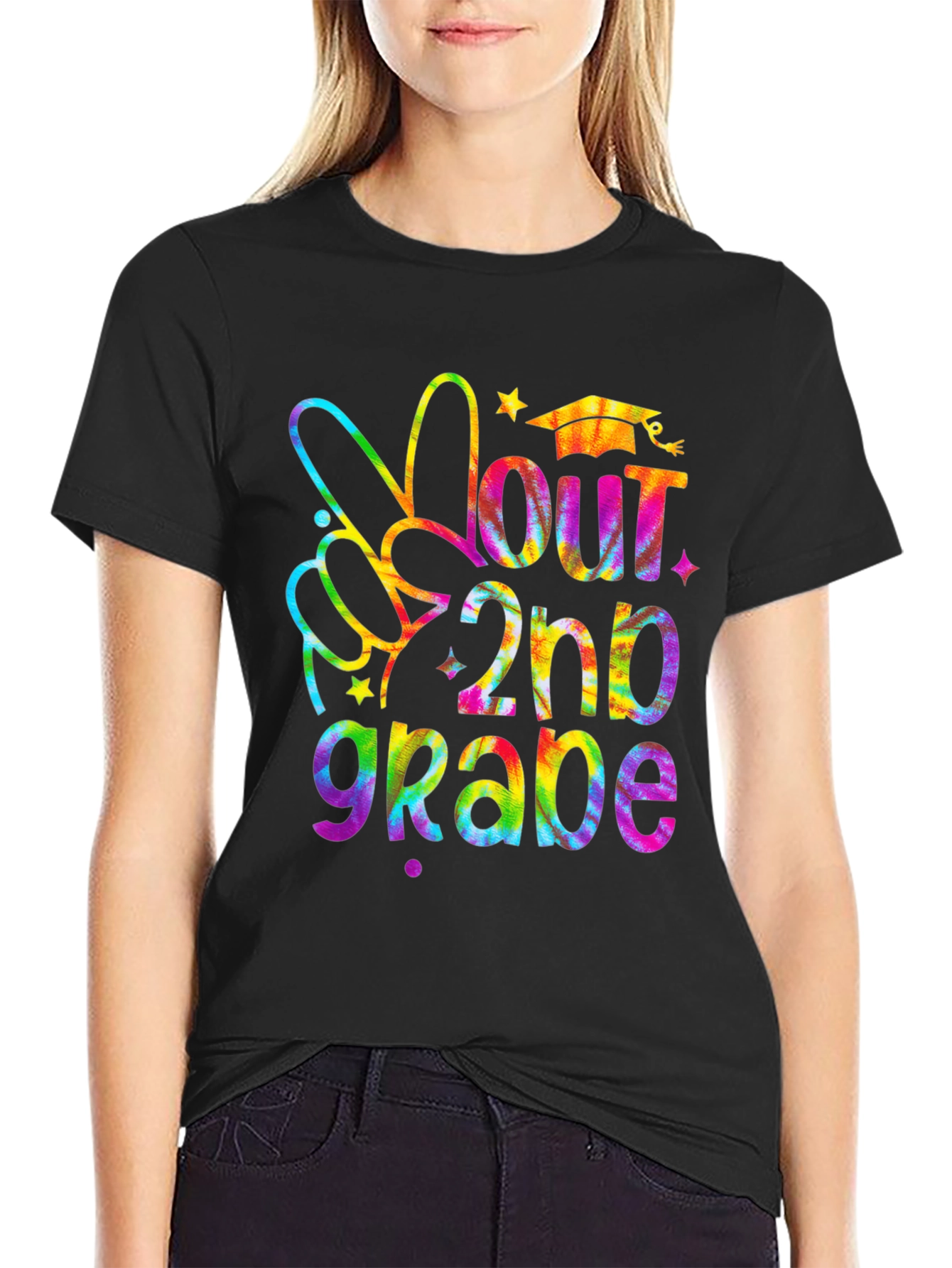 Peace Out 2nd Grade Tie-Dye Graduation T-Shirt