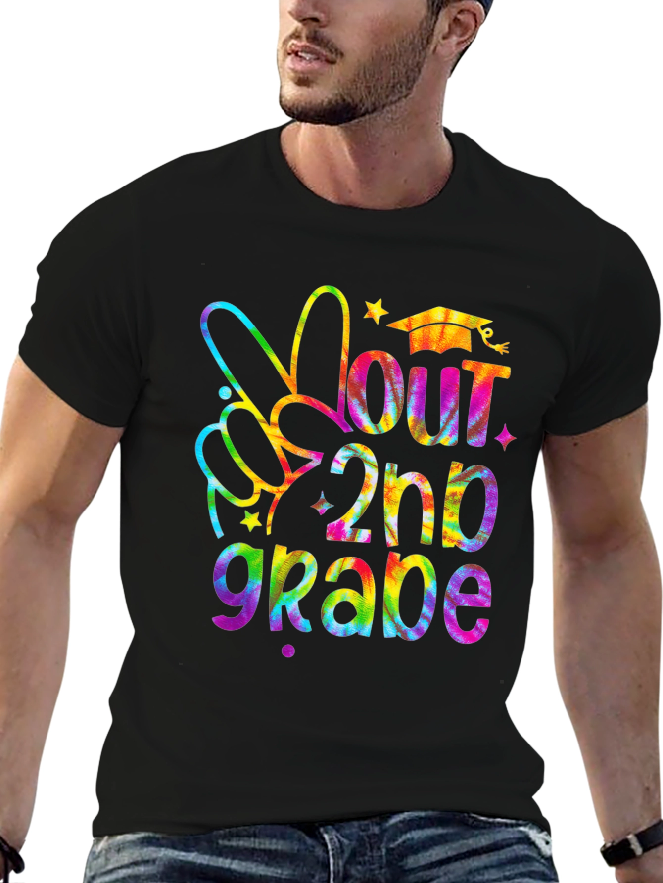 Peace Out 2nd Grade Tie-Dye Graduation T-Shirt