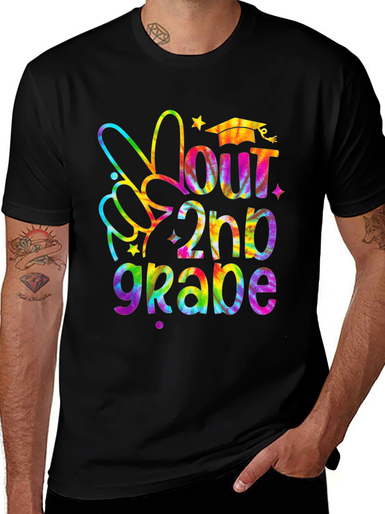 Peace Out 2nd Grade Tie-Dye Graduation T-Shirt
