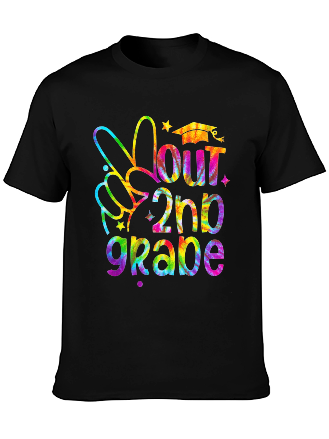 Peace Out 2nd Grade Tie-Dye Graduation T-Shirt
