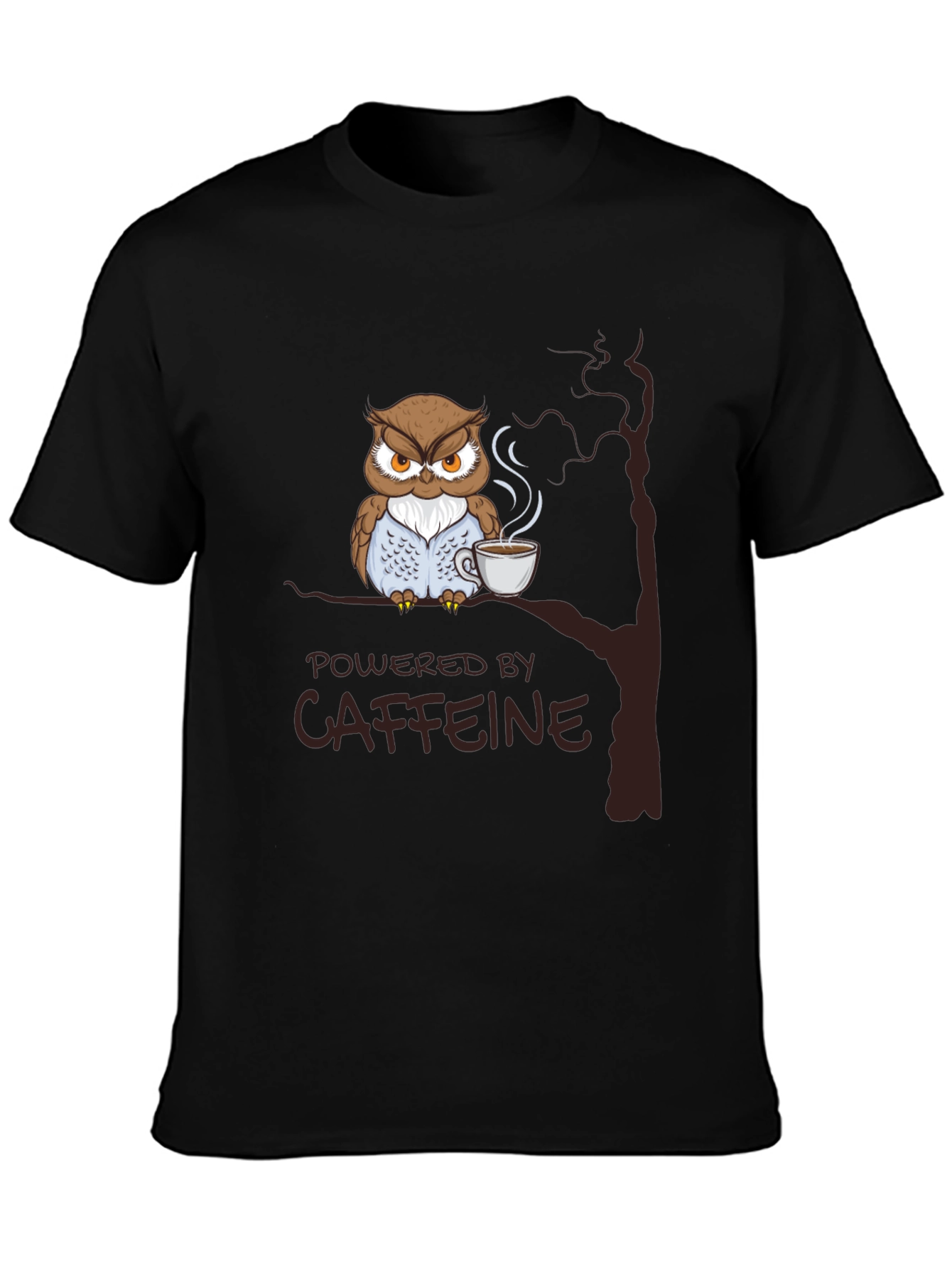 Caffeine Owl T-Shirt - Mens Black Graphic Tee