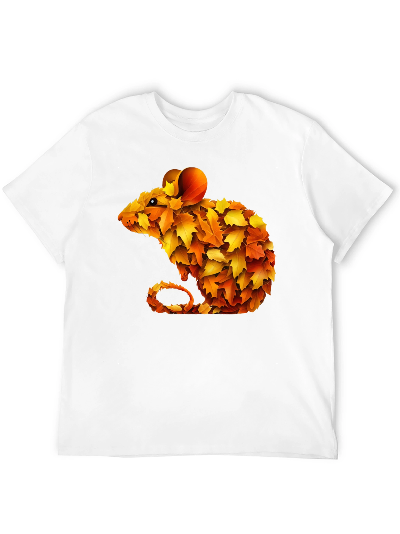 Autumn Leaf Mouse Graphic Tee - Unique Fall Design