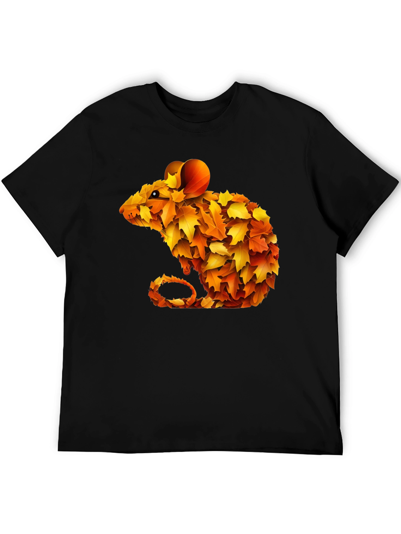 Autumn Leaf Mouse Graphic Tee - Unique Fall Design