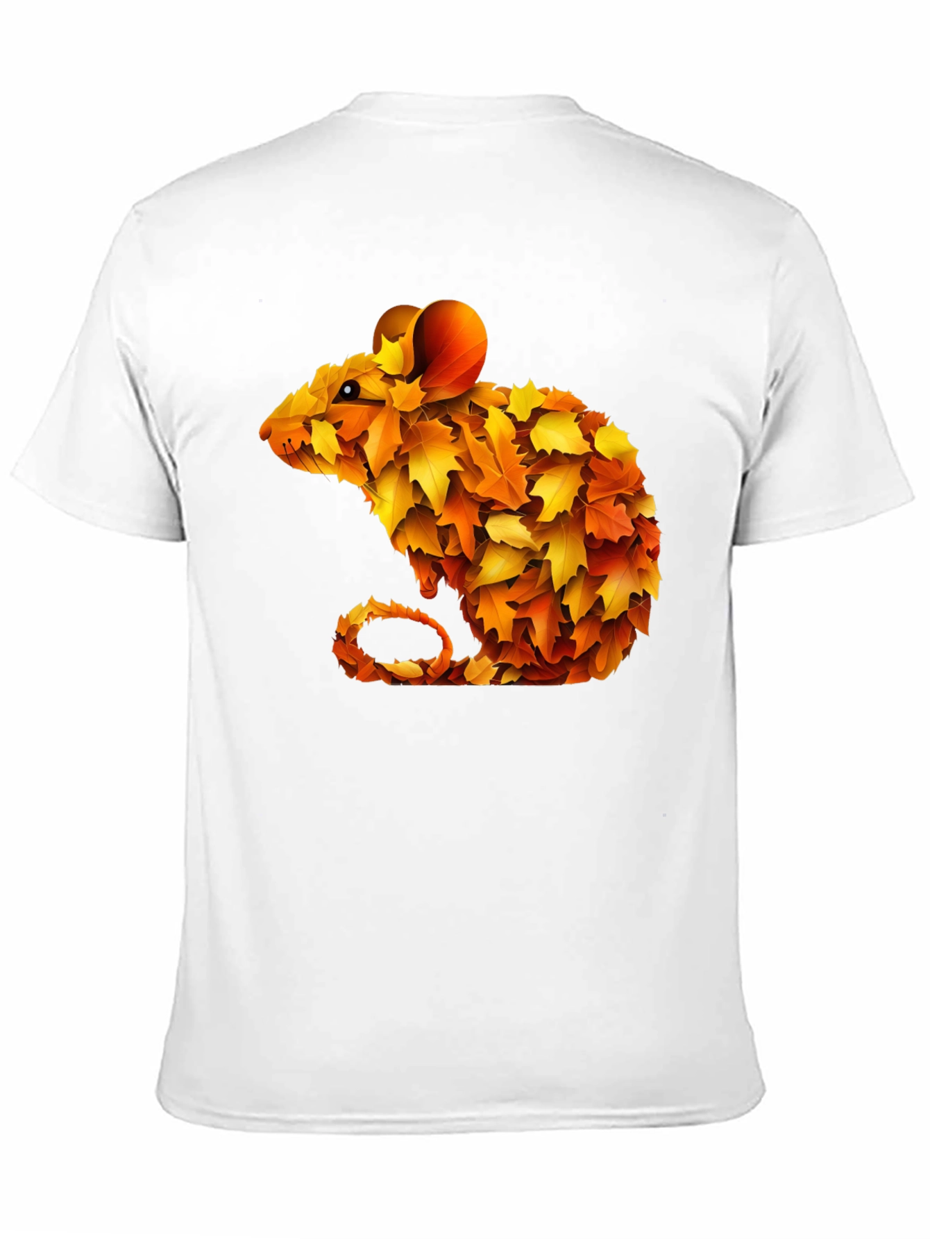 Autumn Leaf Mouse Graphic Tee - Unique Fall Design