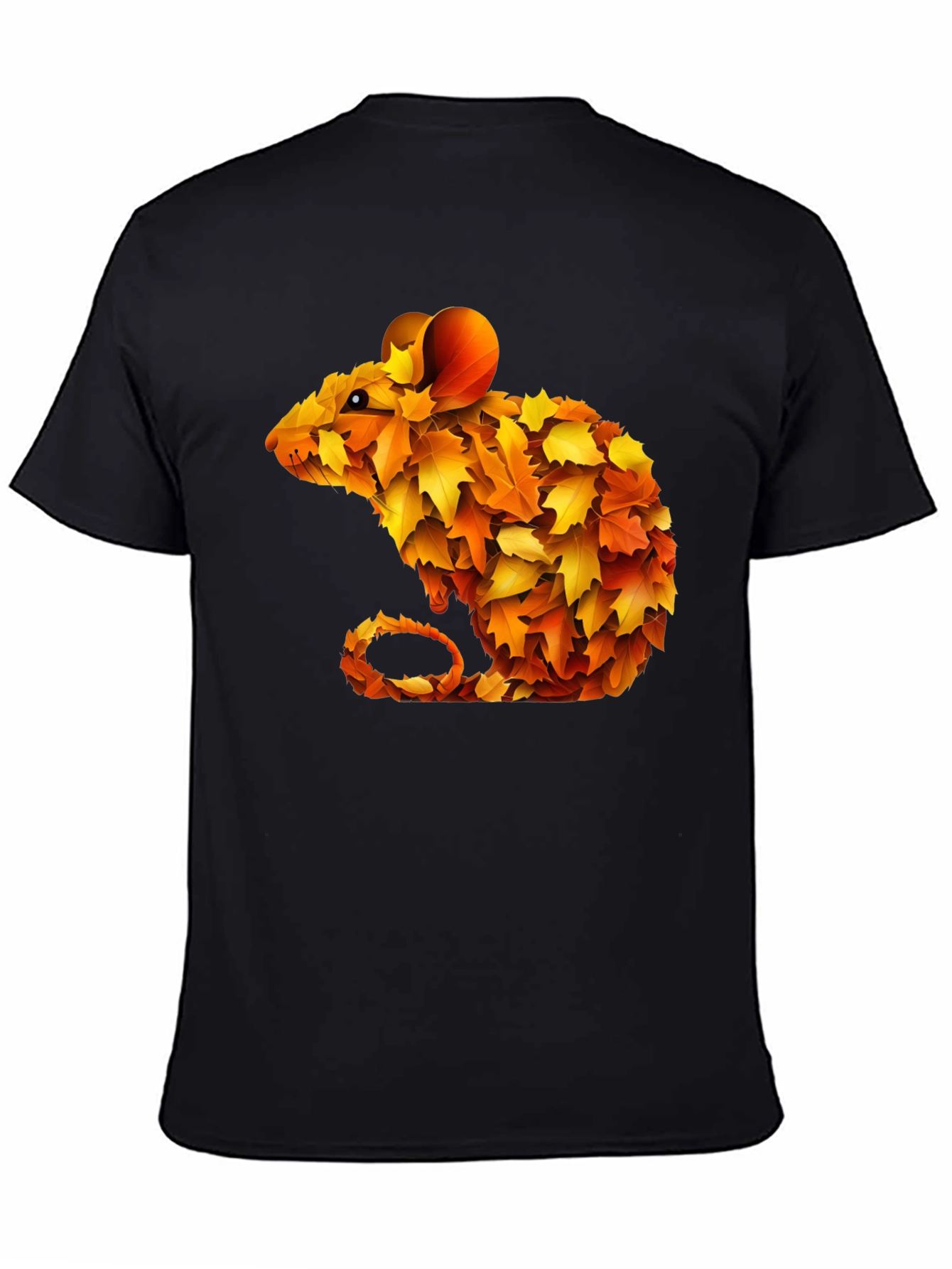 Autumn Leaf Mouse Graphic Tee - Unique Fall Design