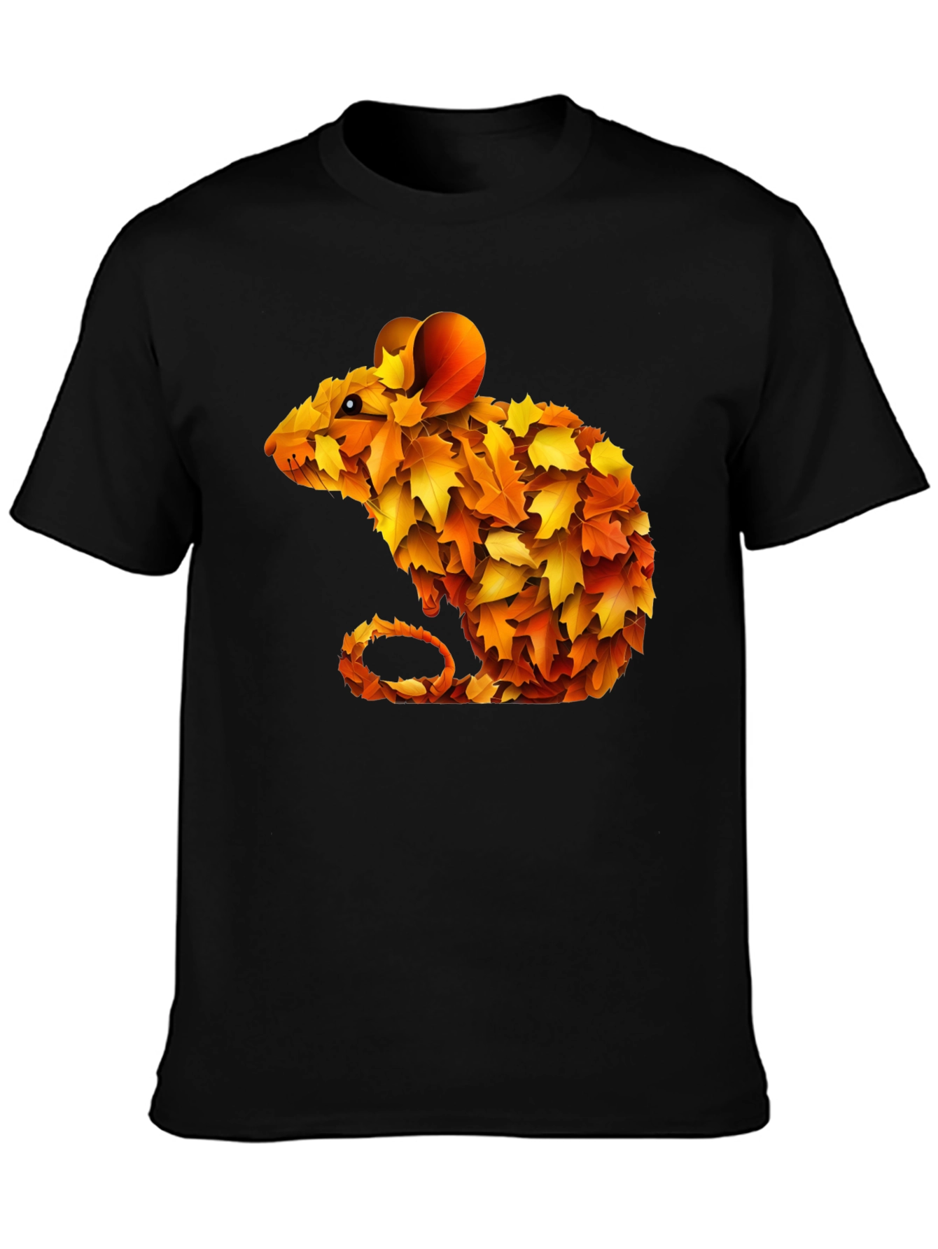 Autumn Leaf Mouse Graphic Tee - Unique Fall Design