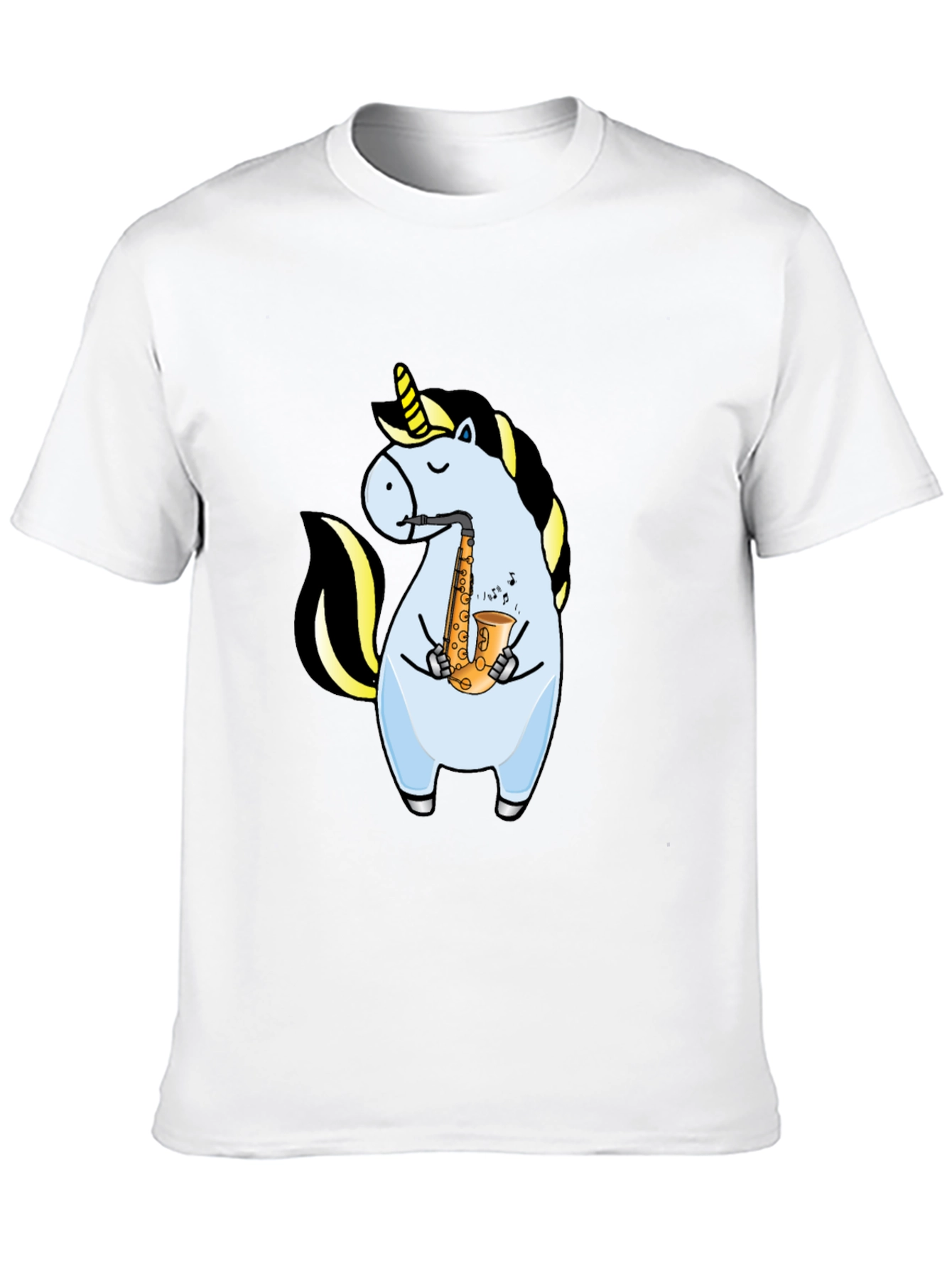 Unicorn Saxophone Graphic T-Shirt - Black
