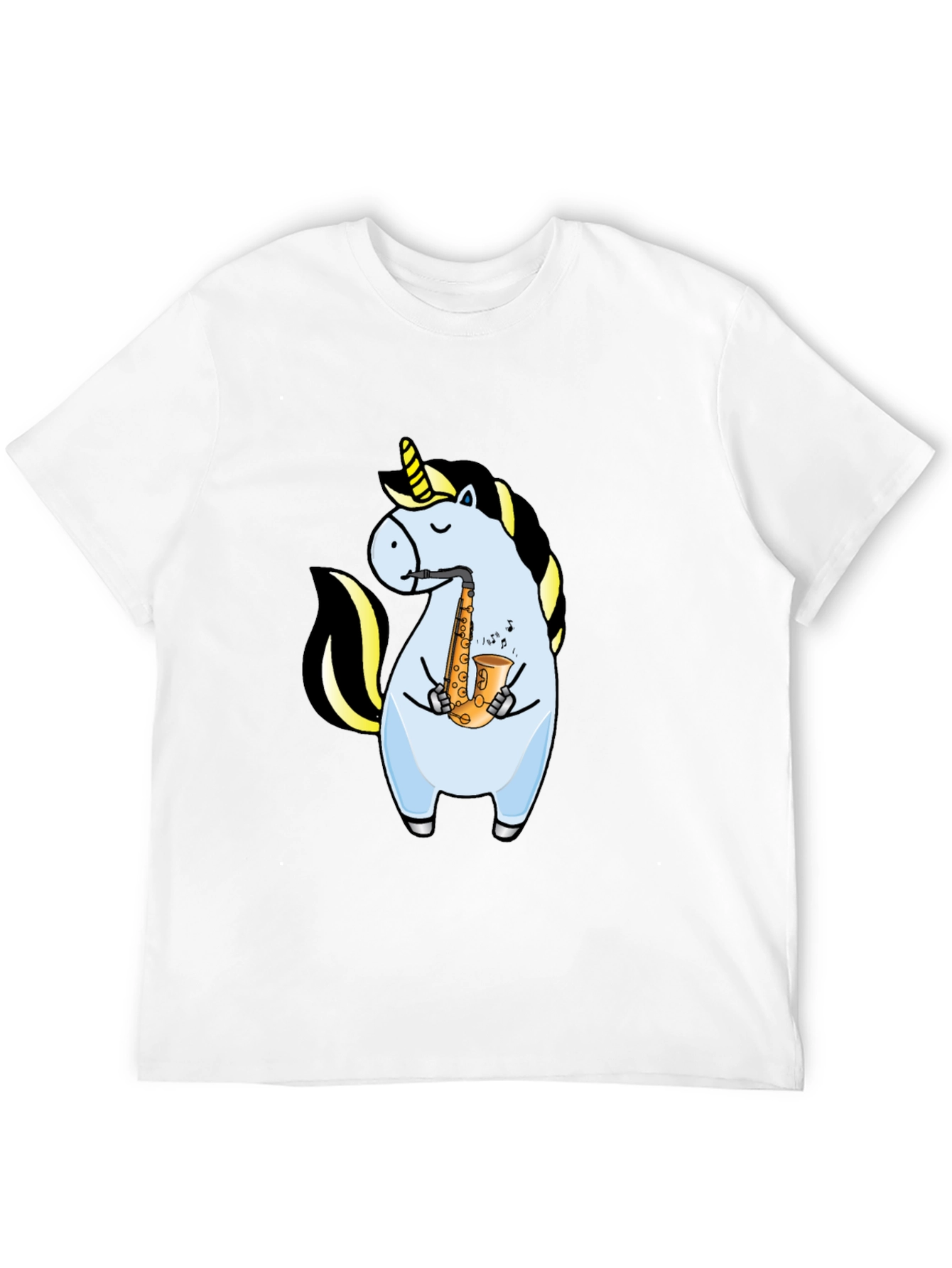Unicorn Saxophone Graphic T-Shirt - Black