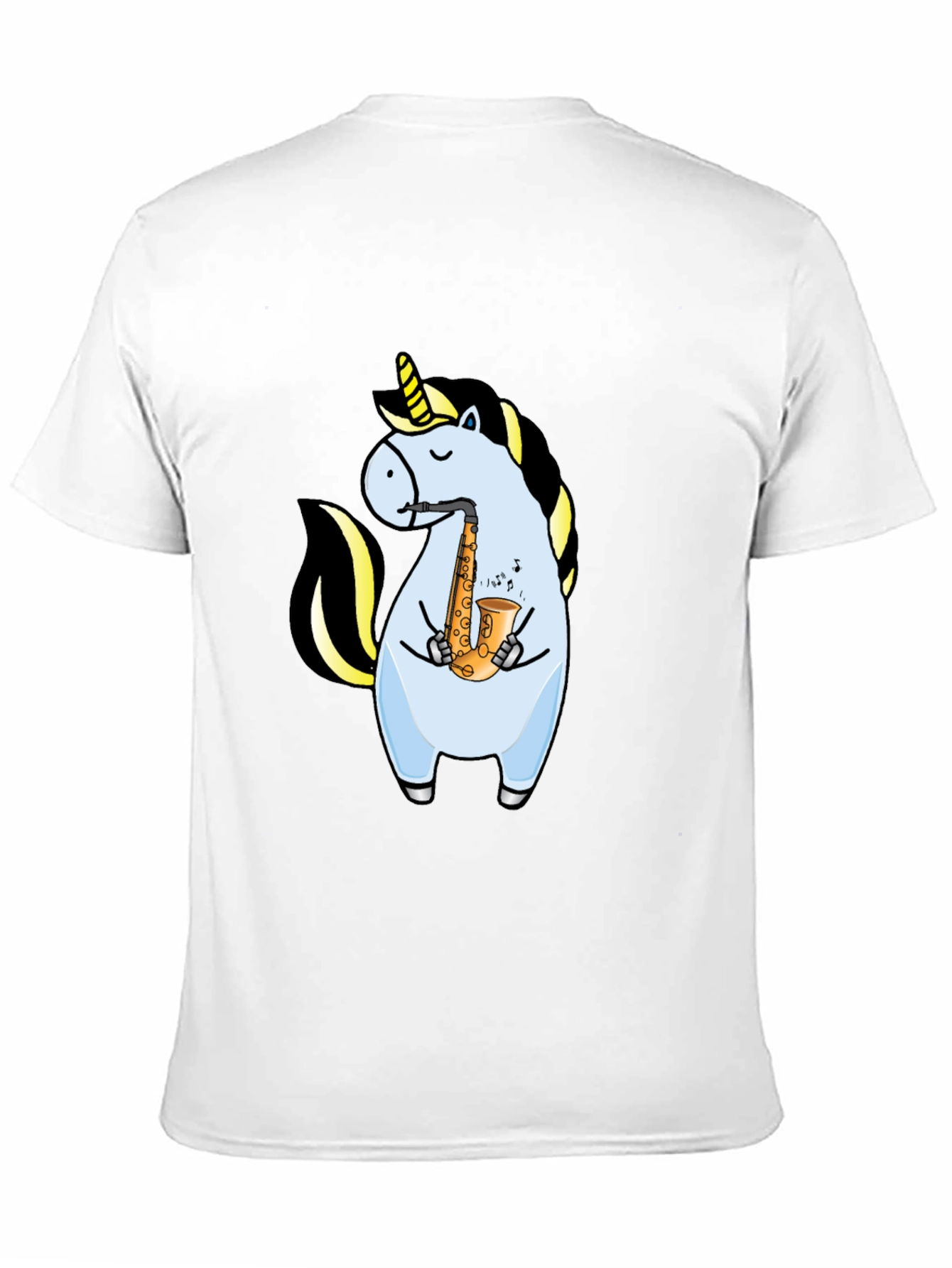 Unicorn Saxophone Graphic T-Shirt - Black