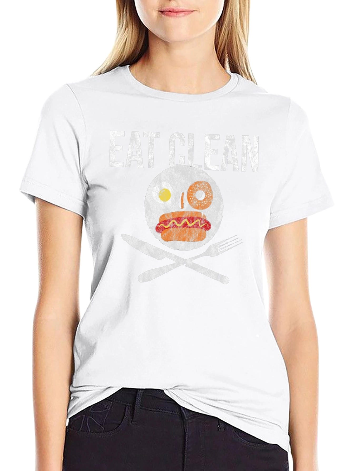 Eat Clean Graphic Tee Funny Foodie T-Shirt