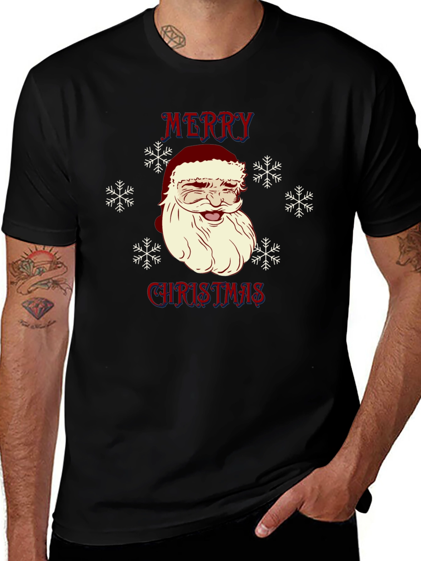 Merry Christmas Santa Graphic T-Shirt